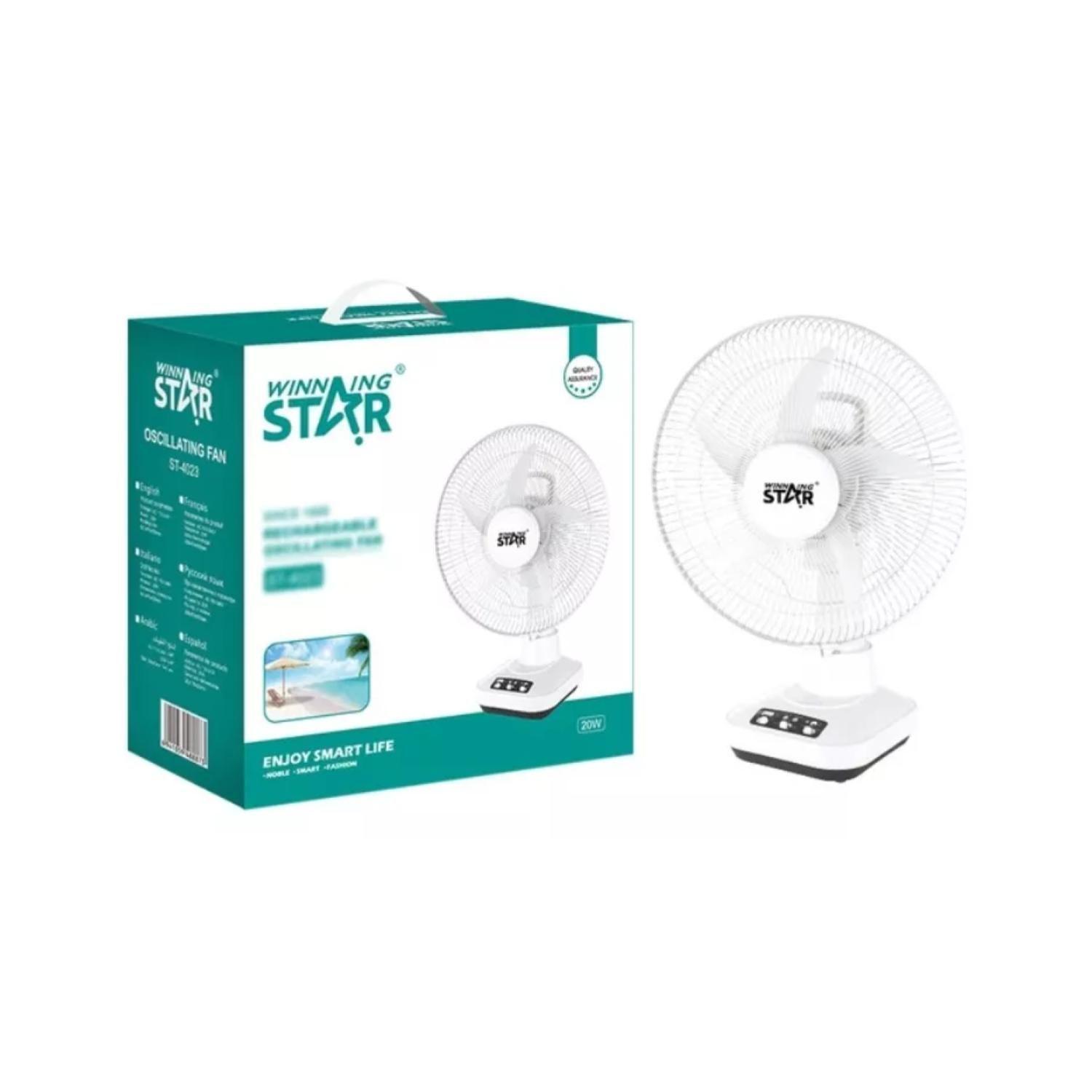 Ventilador De Mesa Recargable 12" 20W 5A 2V ST-4023-2