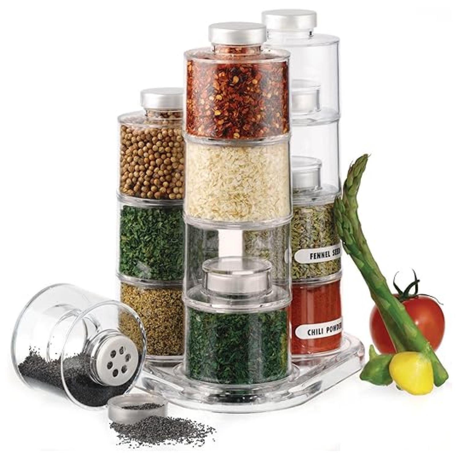 Especieros Modular Para Cocina 3 TorreS 12 Frascos Giro 360°-3