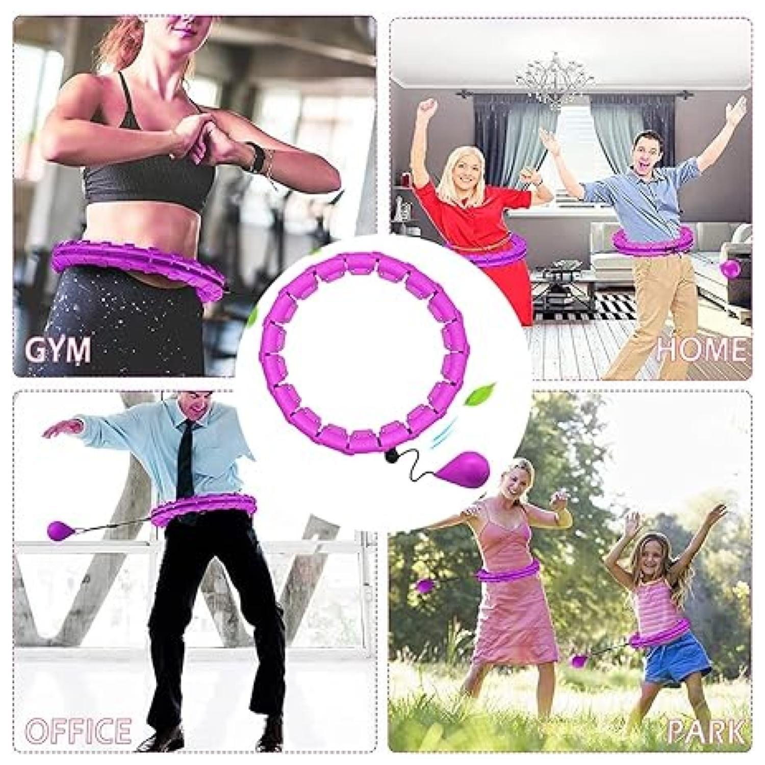 Aro Hula Hoop Con Peso Ajustable Fitness Abdominal-5