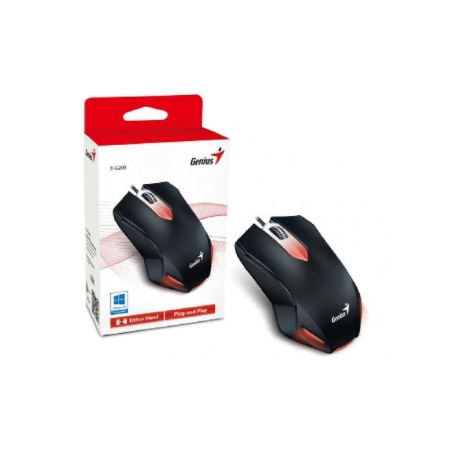 Mouse Alambrico USB 3 Botones 1000DPI X-G200 Negro Genius-4