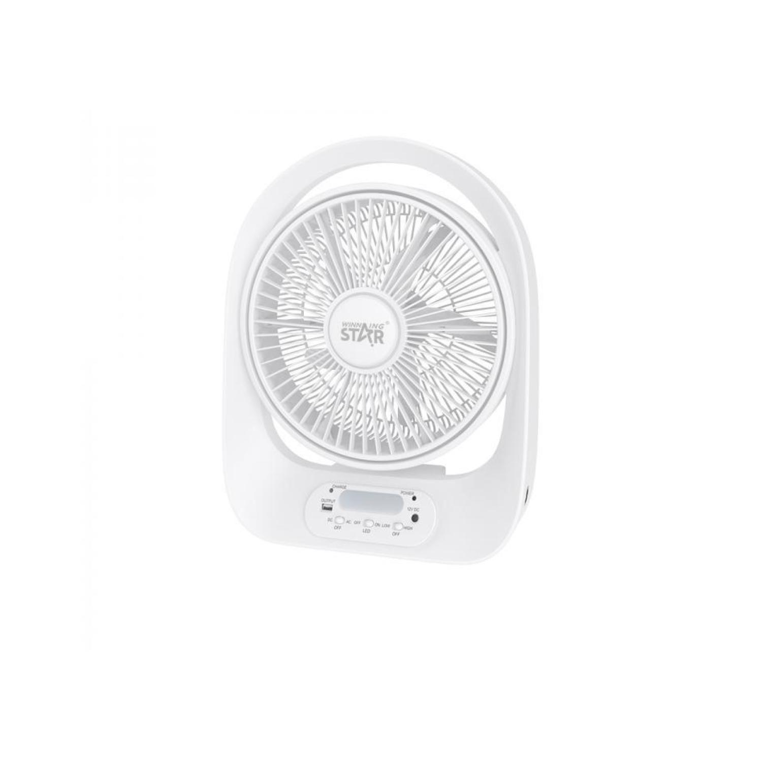 Ventilador De Mesa Recargable Luz LED 50x29cm ST-4056-0