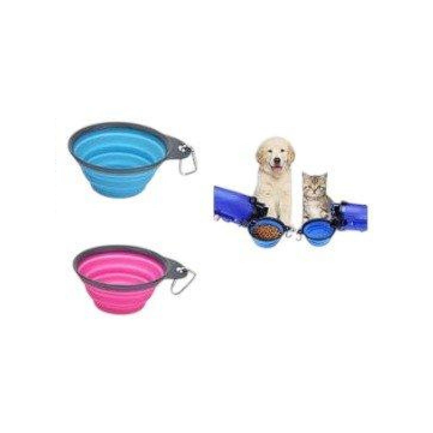 Botella De Agua Dual Portatil Vaso Plato Plegable Para Mascotas-1