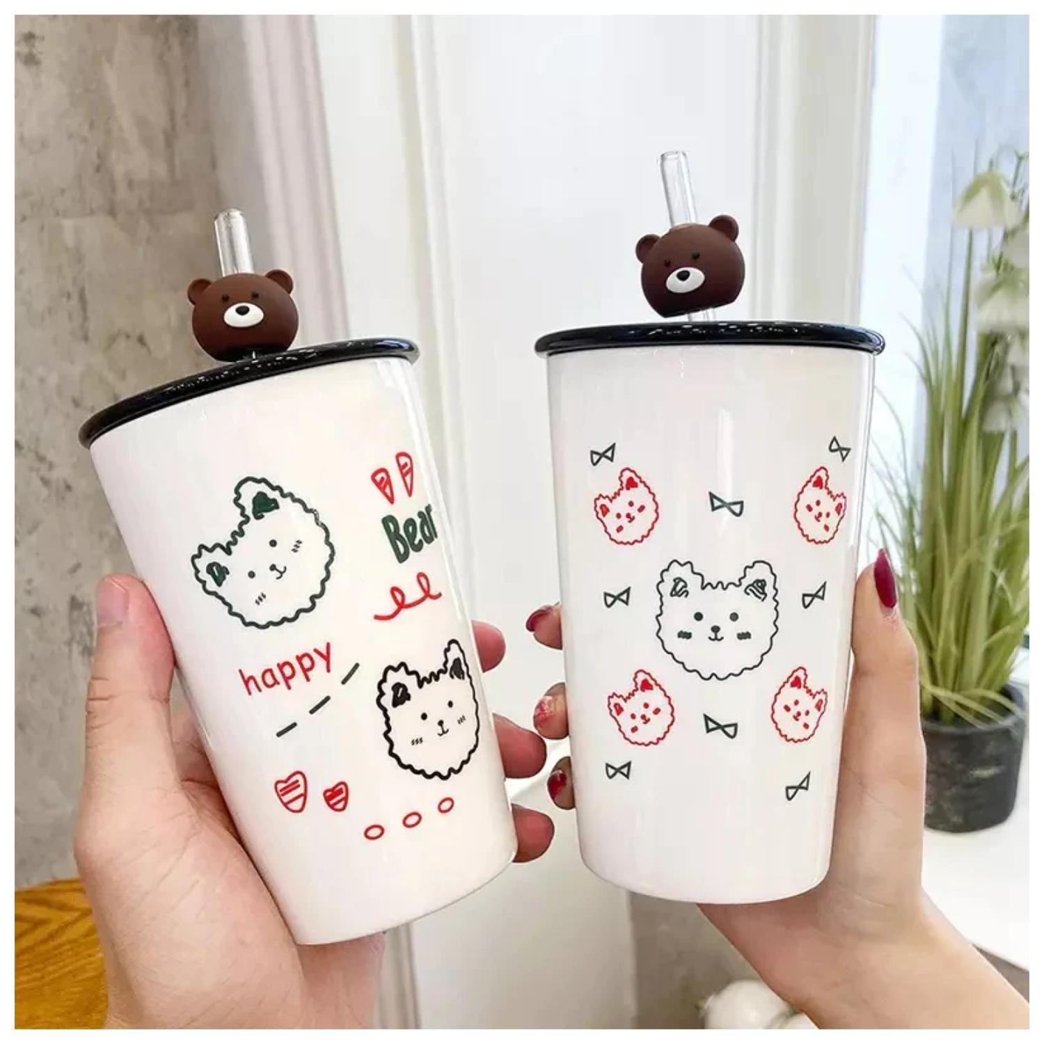 Tazon Taza 400ml Bombilla Ceramica Ositos-3