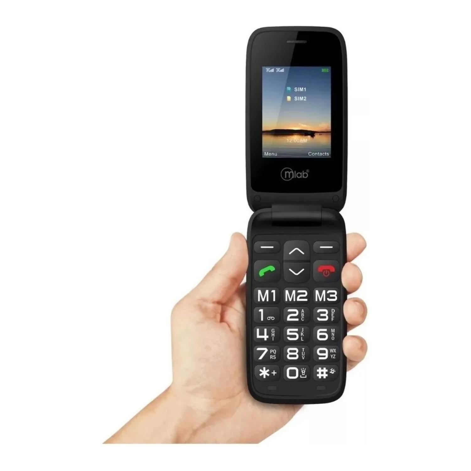 Telefono Senior Tipo Almeja 4G Negro Shell 9204-1
