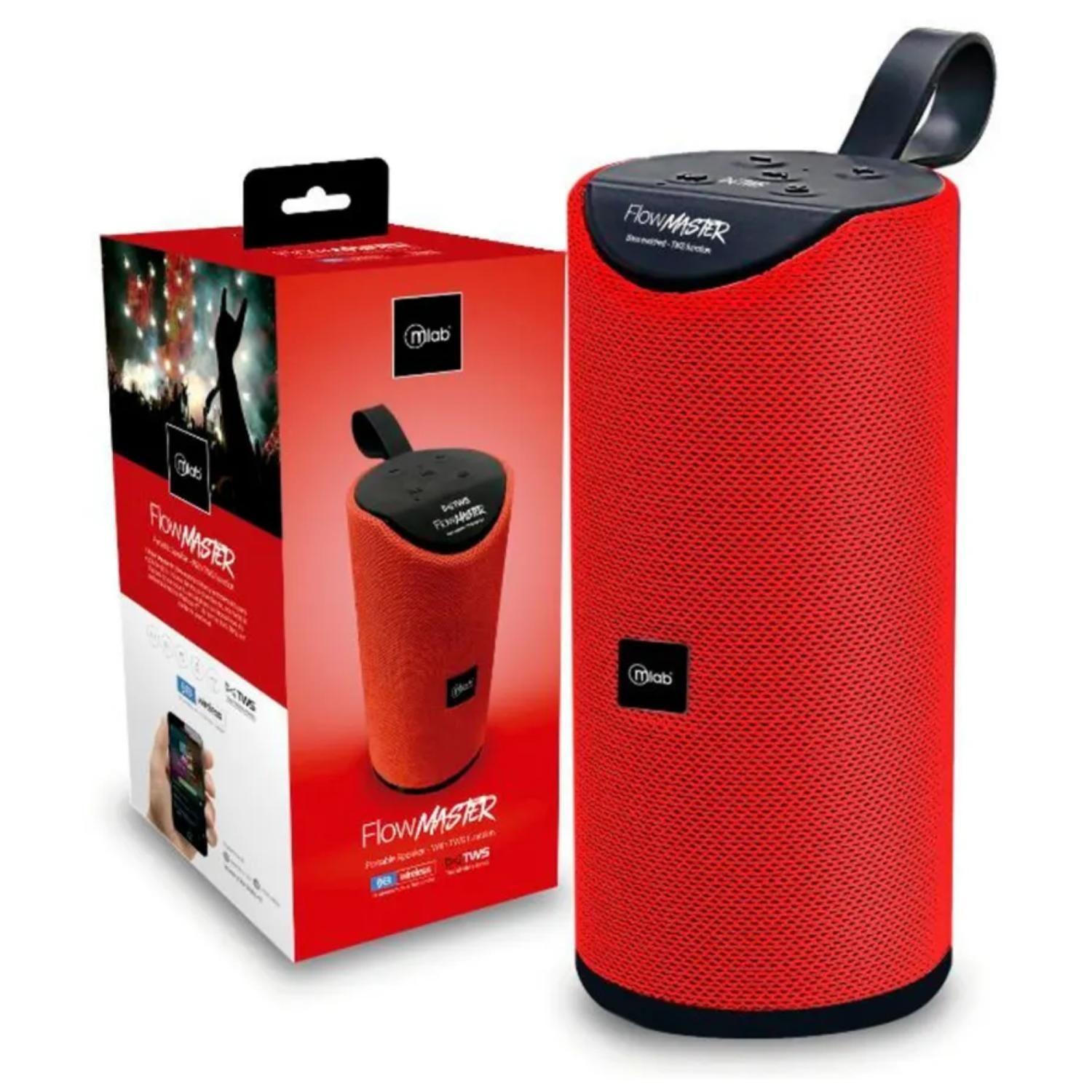 Parlante Bluetooth 20W Recargable Rojo Flow Master 8858-3