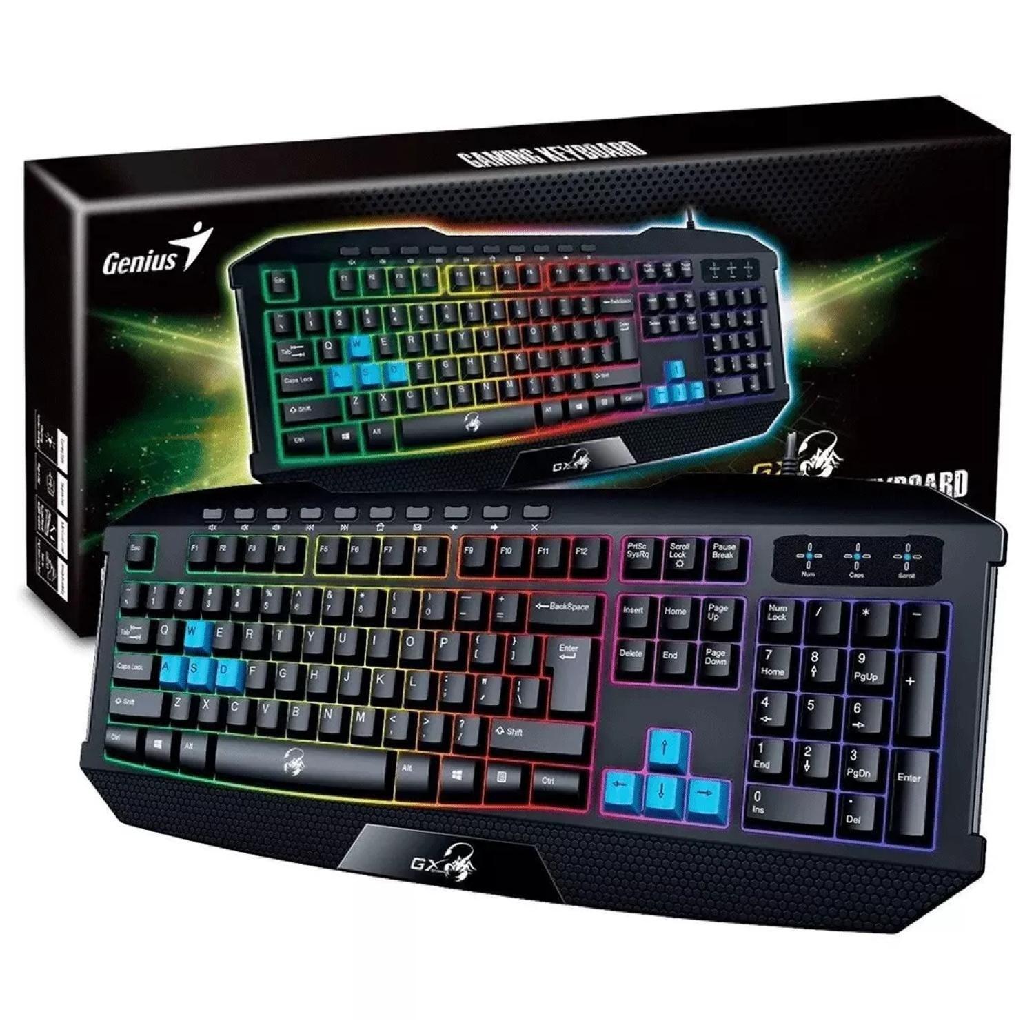 Teclado Gamer USB Retroiluminado Scorpion K215 Genius-3