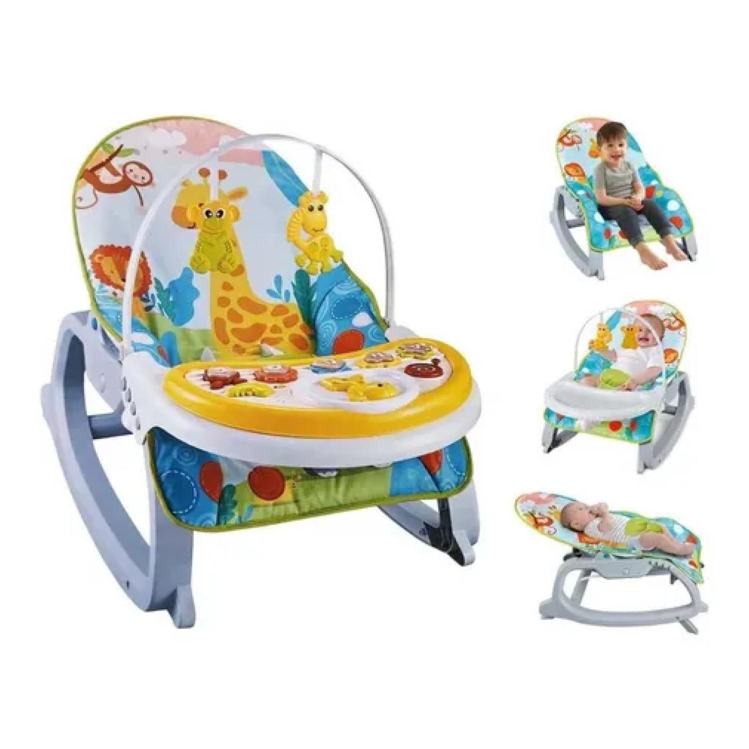 Juguete Silla Mecedora Vibradora 3En1 Sonidos Infantil Azul-2