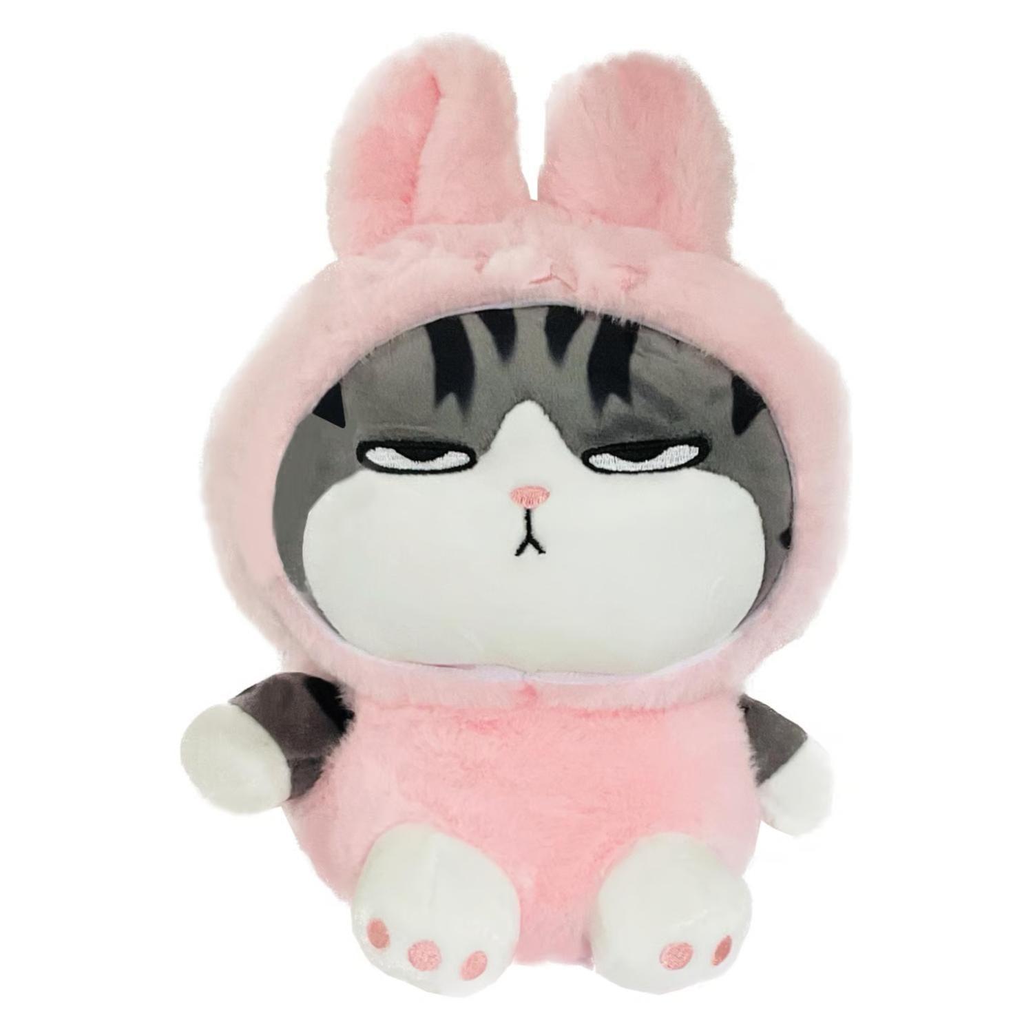 Juguete Peluche Gato Emperador Disfraz Rana Rosa Kawaii 40cm Infantil-0