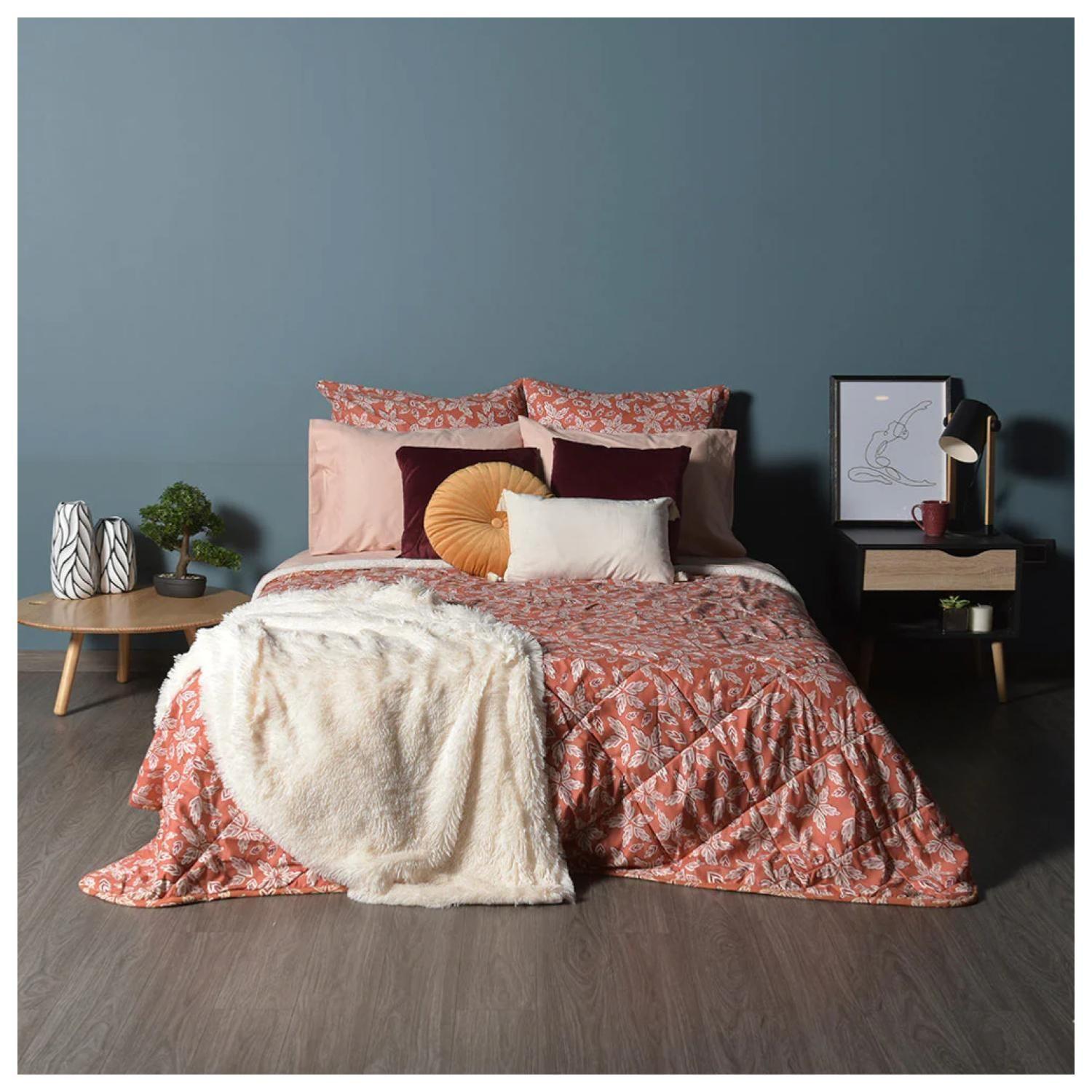 Plumon 2 Plazas 220X240cm Microfibra Avellano Estampado Mashini-2