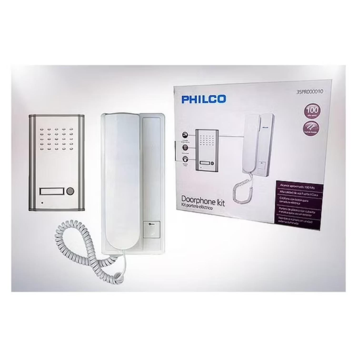 Kit Timbre Portero Electrico Citofono PR-10 Blanco-4