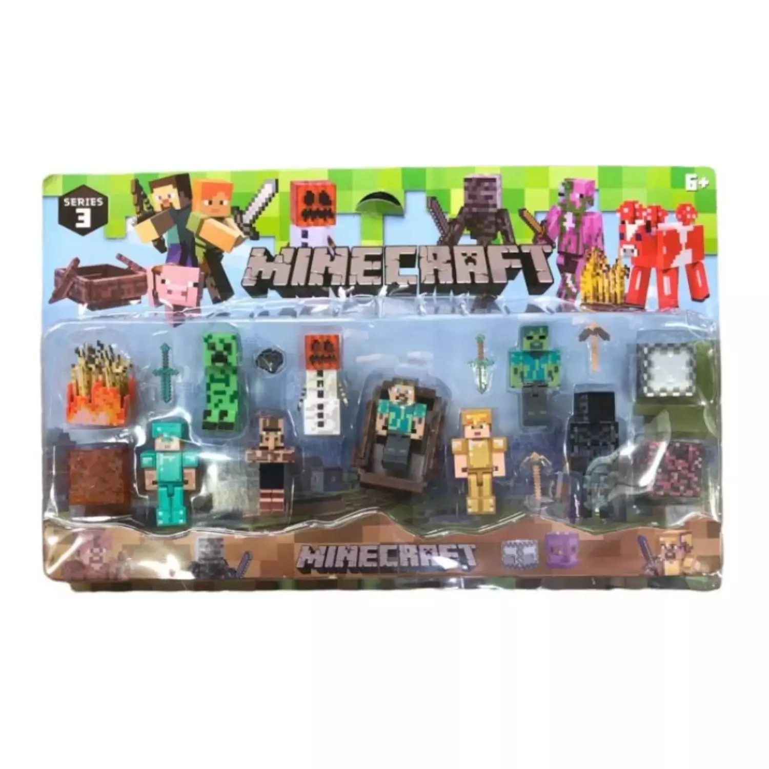 Juguete Figuras Set Minecraft Series 3 12 Piezas Accesorios-1