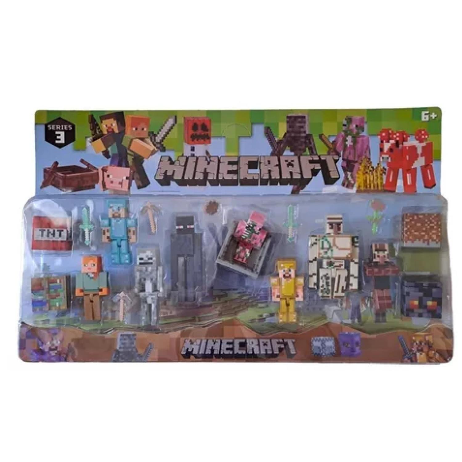 Juguete Figuras Set Minecraft Series 3 12 Piezas Accesorios-0