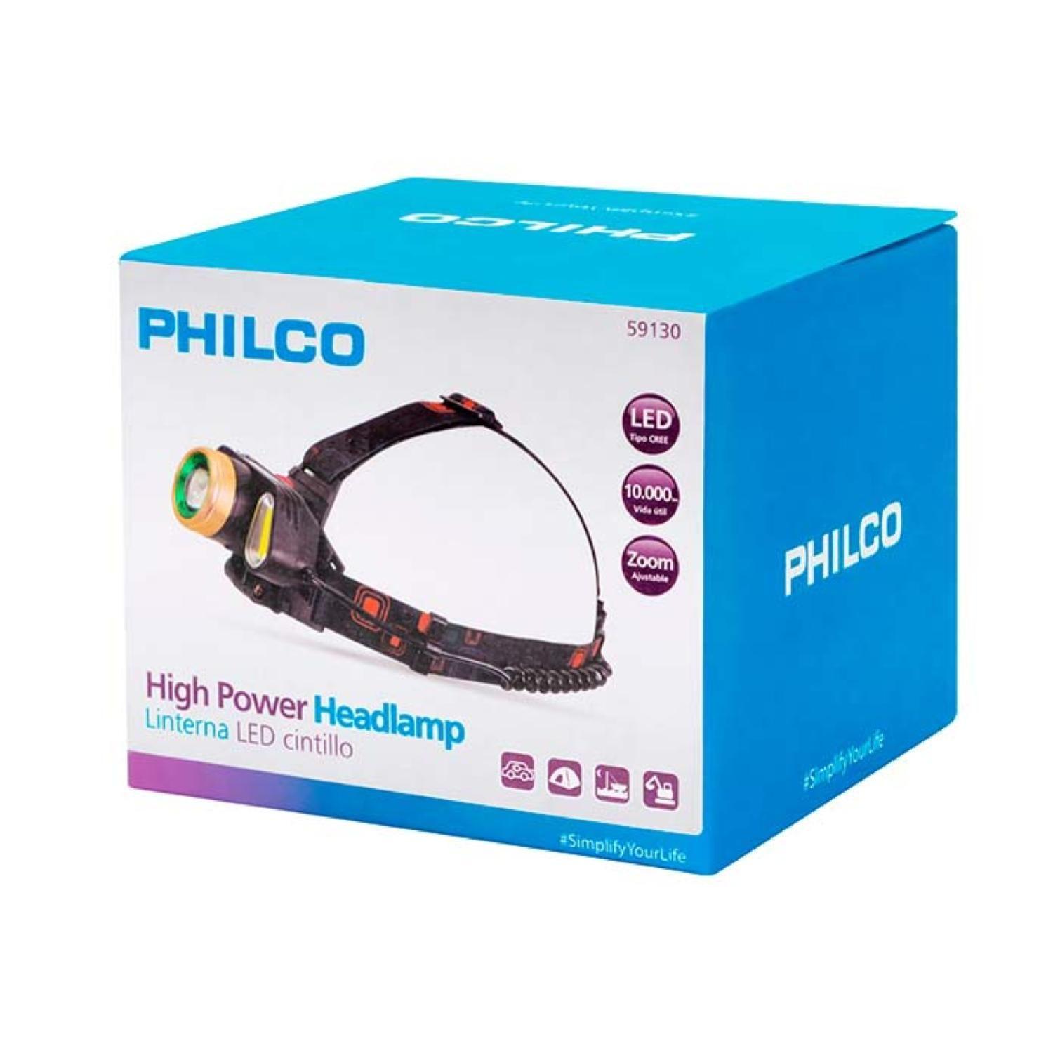 Linterna LED 1000 Lumenes De Cabeza Tipo Cintillo 3 Modos De Luz 59130 Philco-2