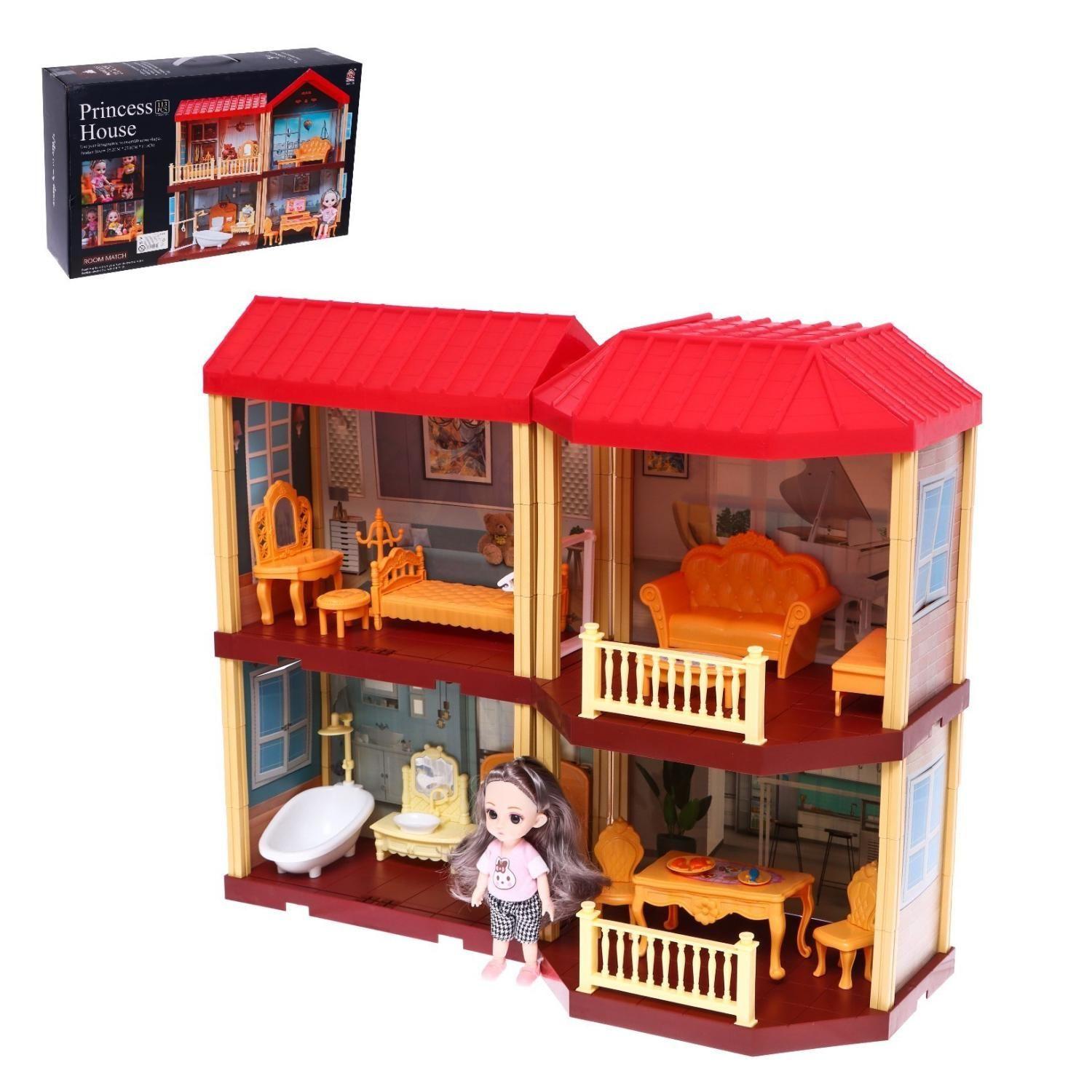 Juguete Casa De Muñecas Con Piezas Cambiables 55x27x51cm-3