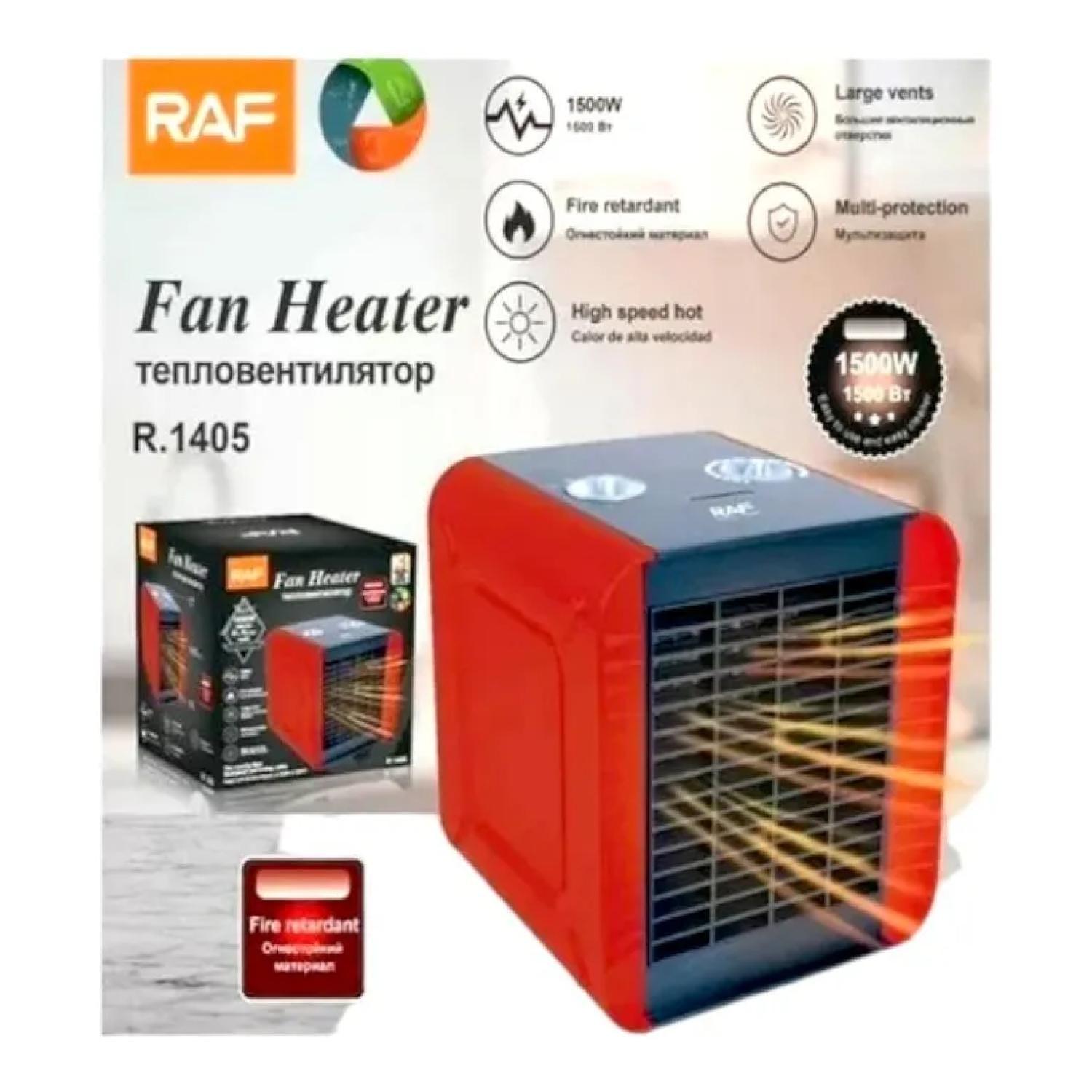 Calefactor Electrico Poratil Compacto 1500W Negro Rojo R1405-2
