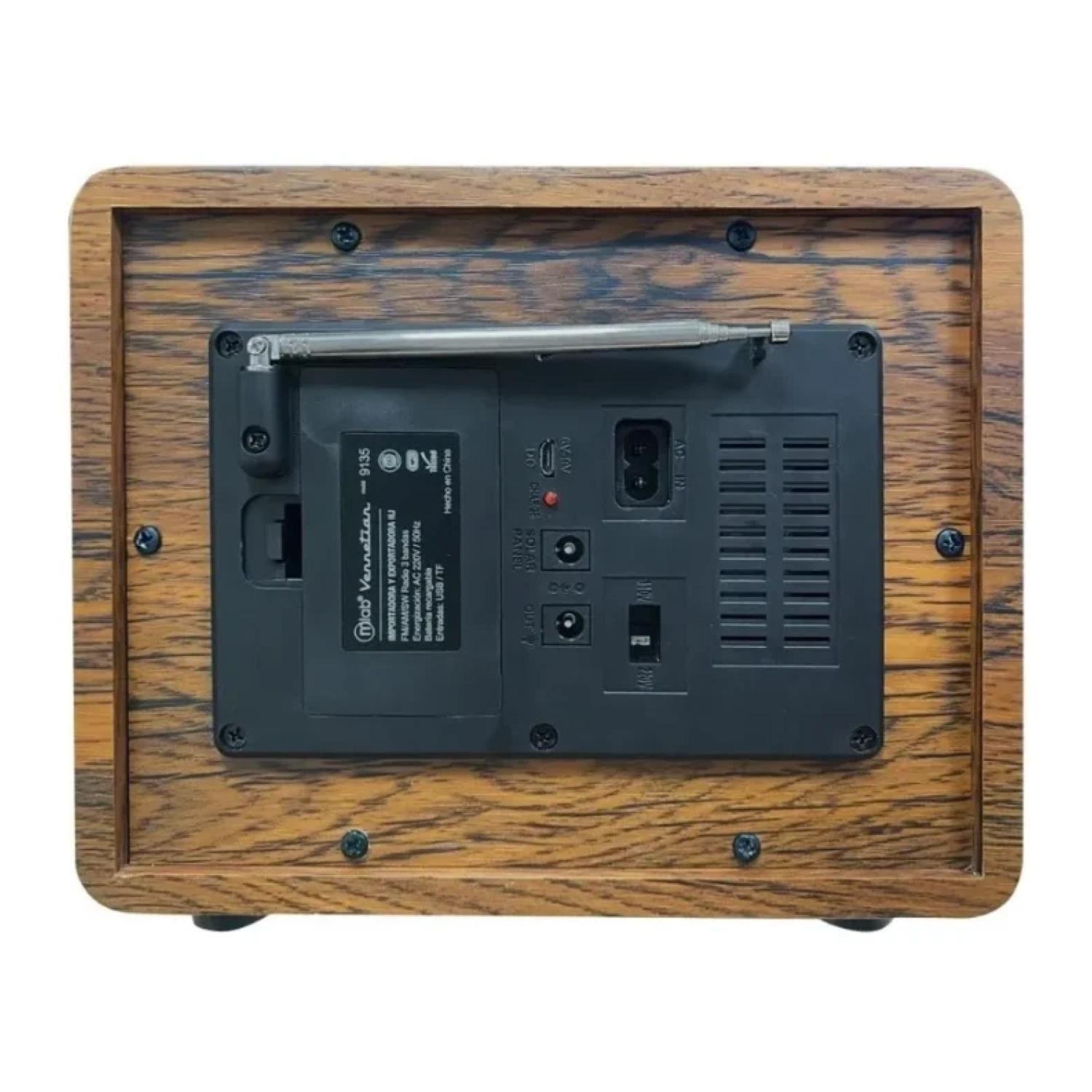 Radio Parlante Bluetooth AUX USB FM AM SW Vintage Vennetian Mlba-2