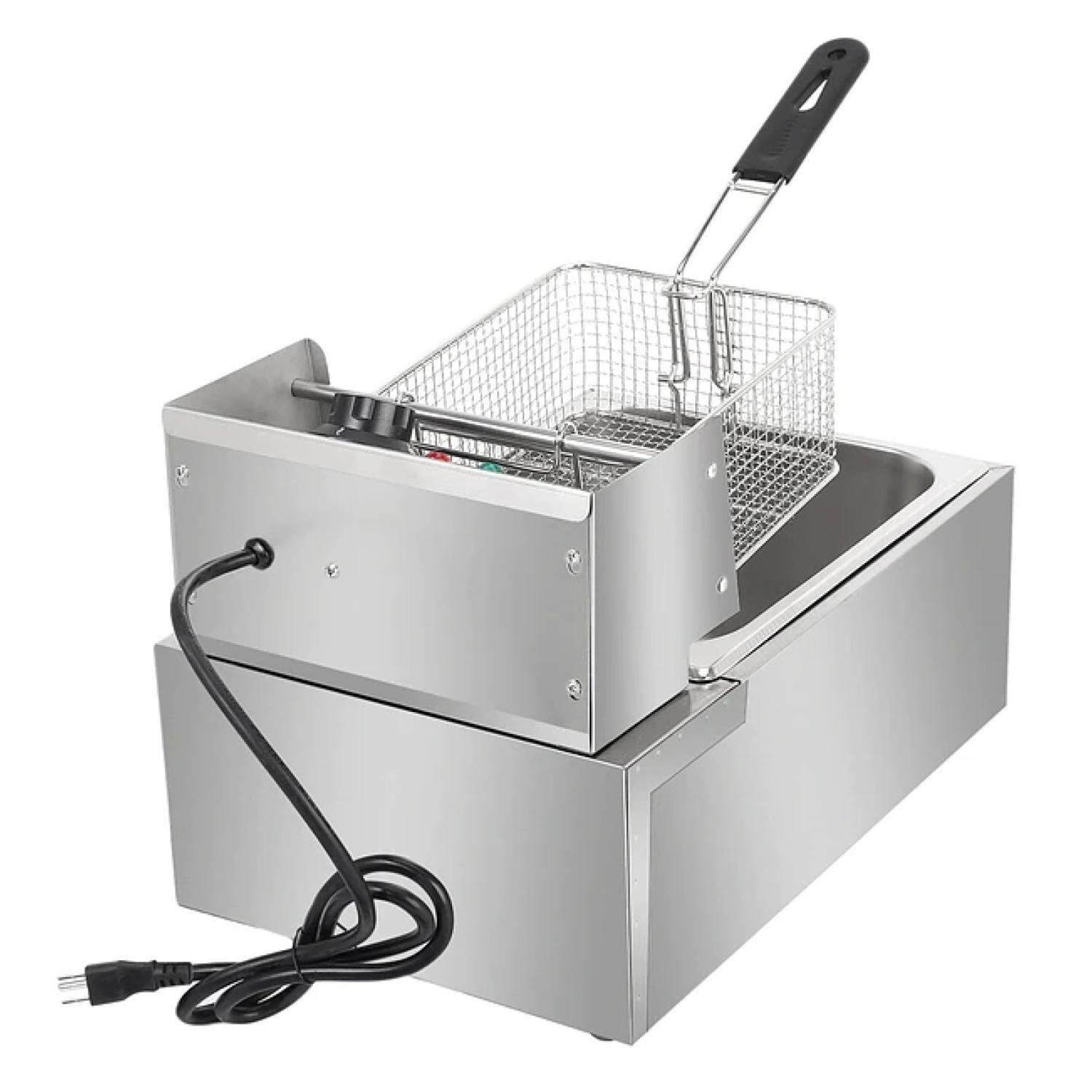 Freidora Electrica 6L De Aceite 2500W Acero Inoxidable-2