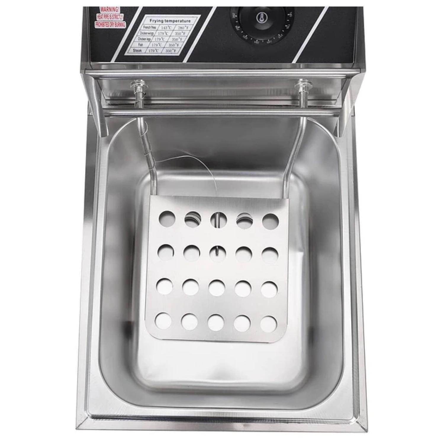 Freidora Electrica 6L De Aceite 2500W Acero Inoxidable-3