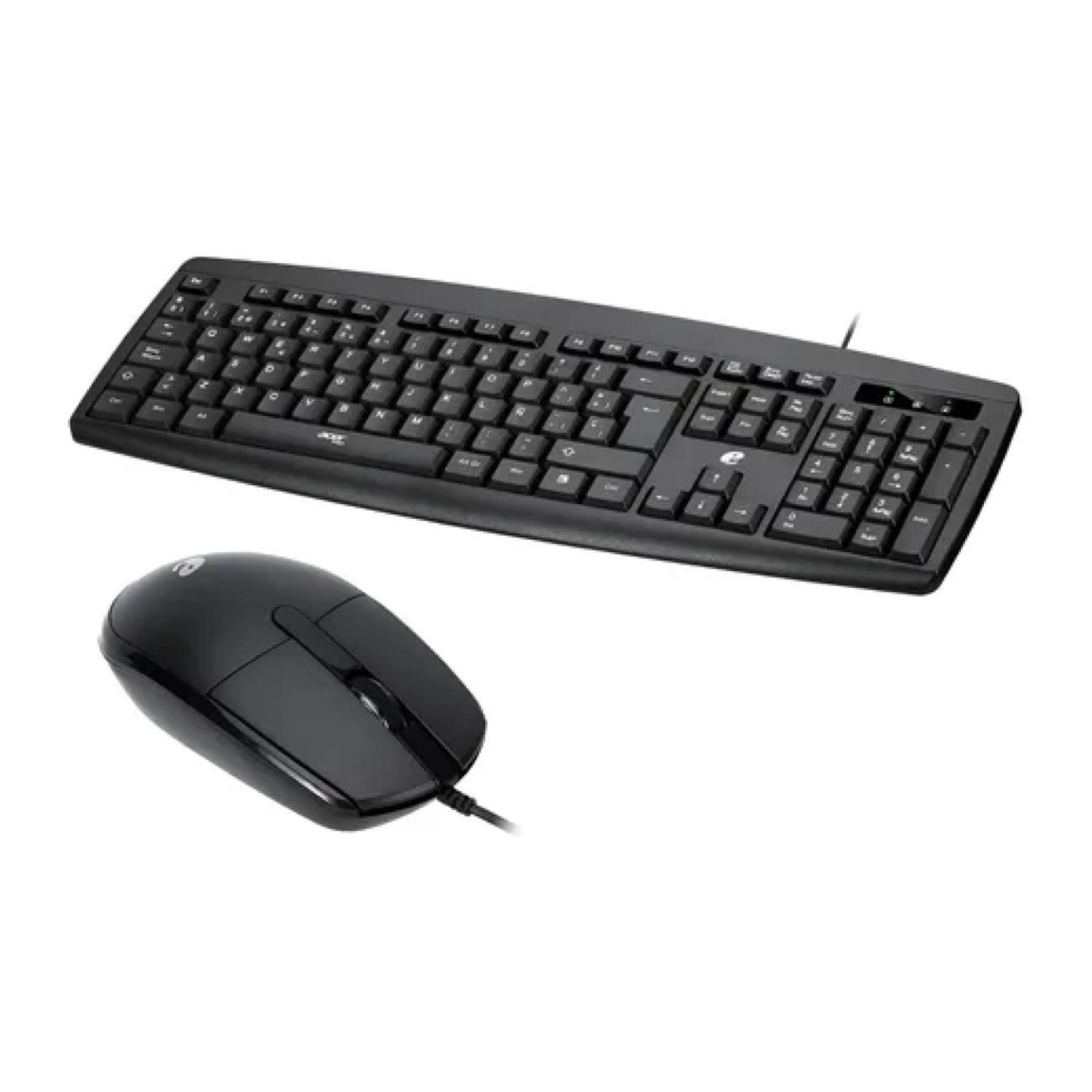 Kit Mouse USB Y Teclado Español Negro EAK030-2