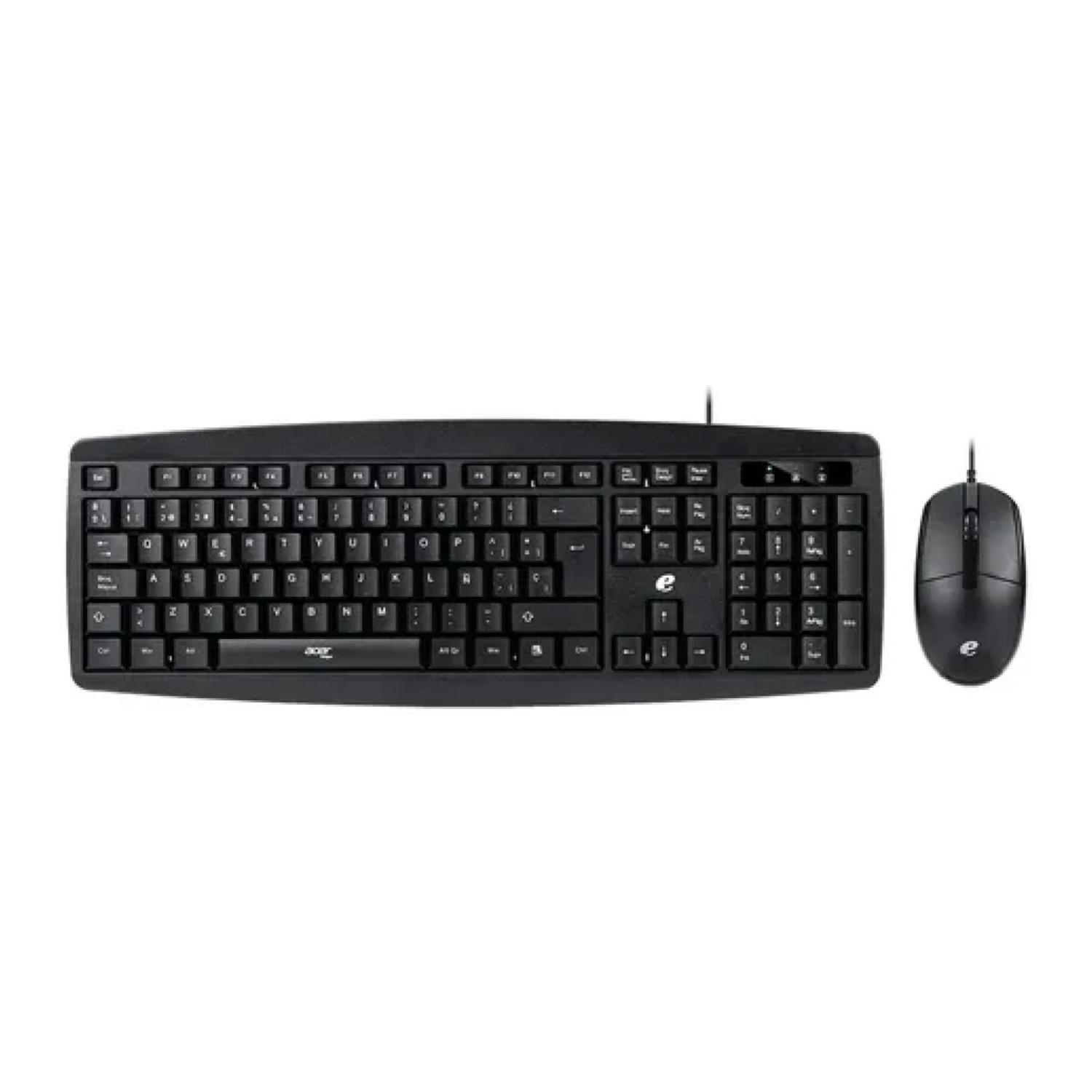 Kit Mouse USB Y Teclado Español Negro EAK030-3