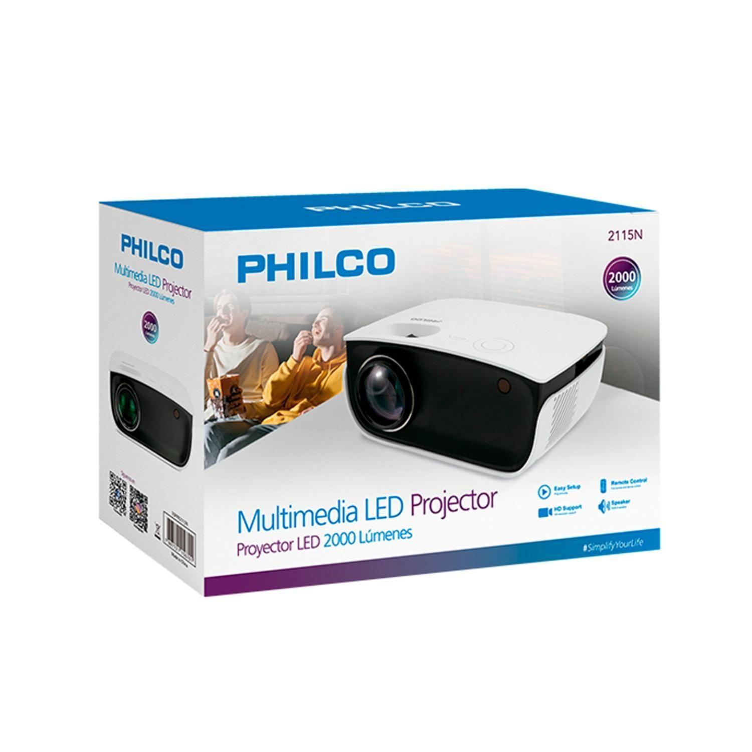 Proyector Multimedia LED 2000 Lumene HD 1080P HDMI Philco-5