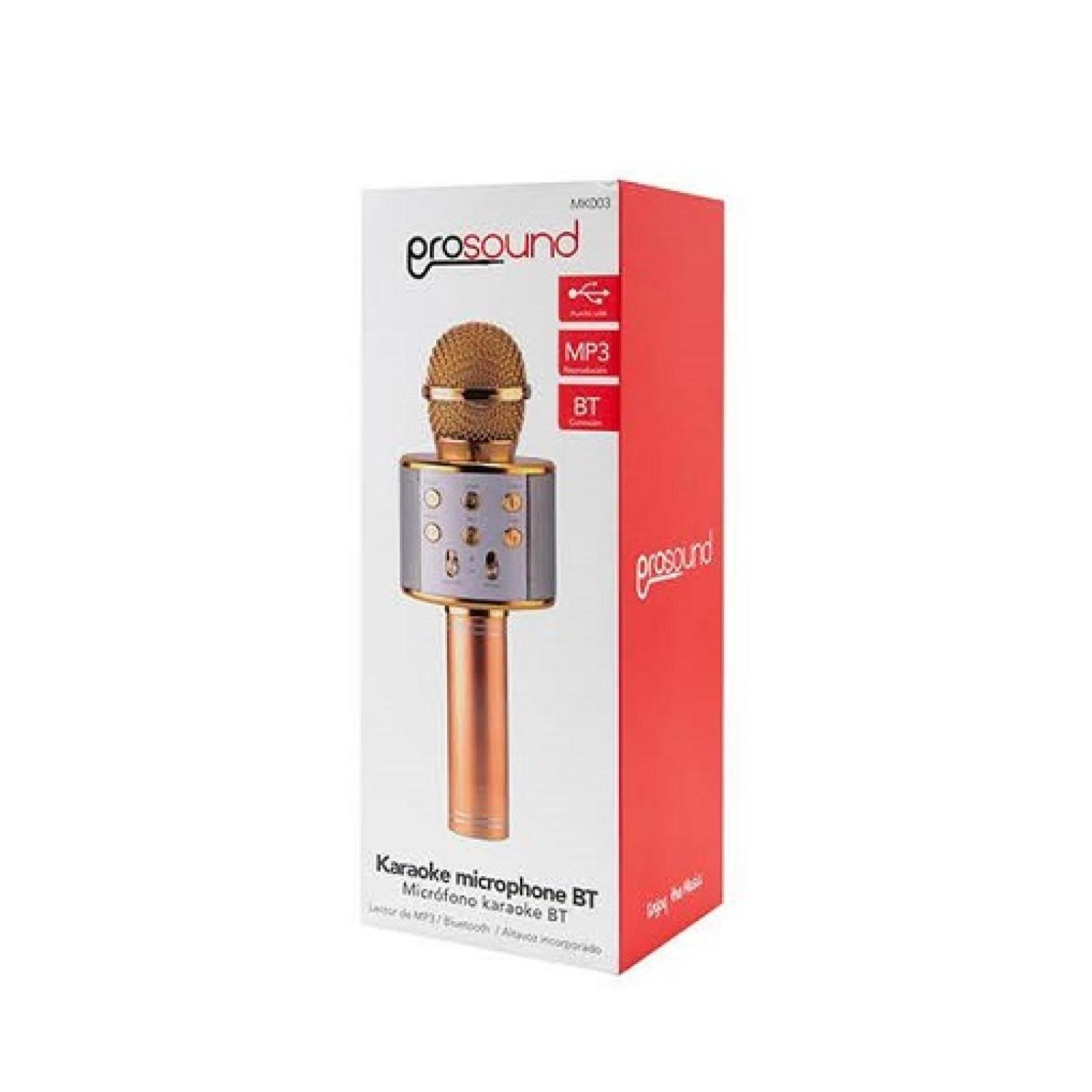 Microfono Karaoke Parlante Bluetooth Dorado Prosound-2