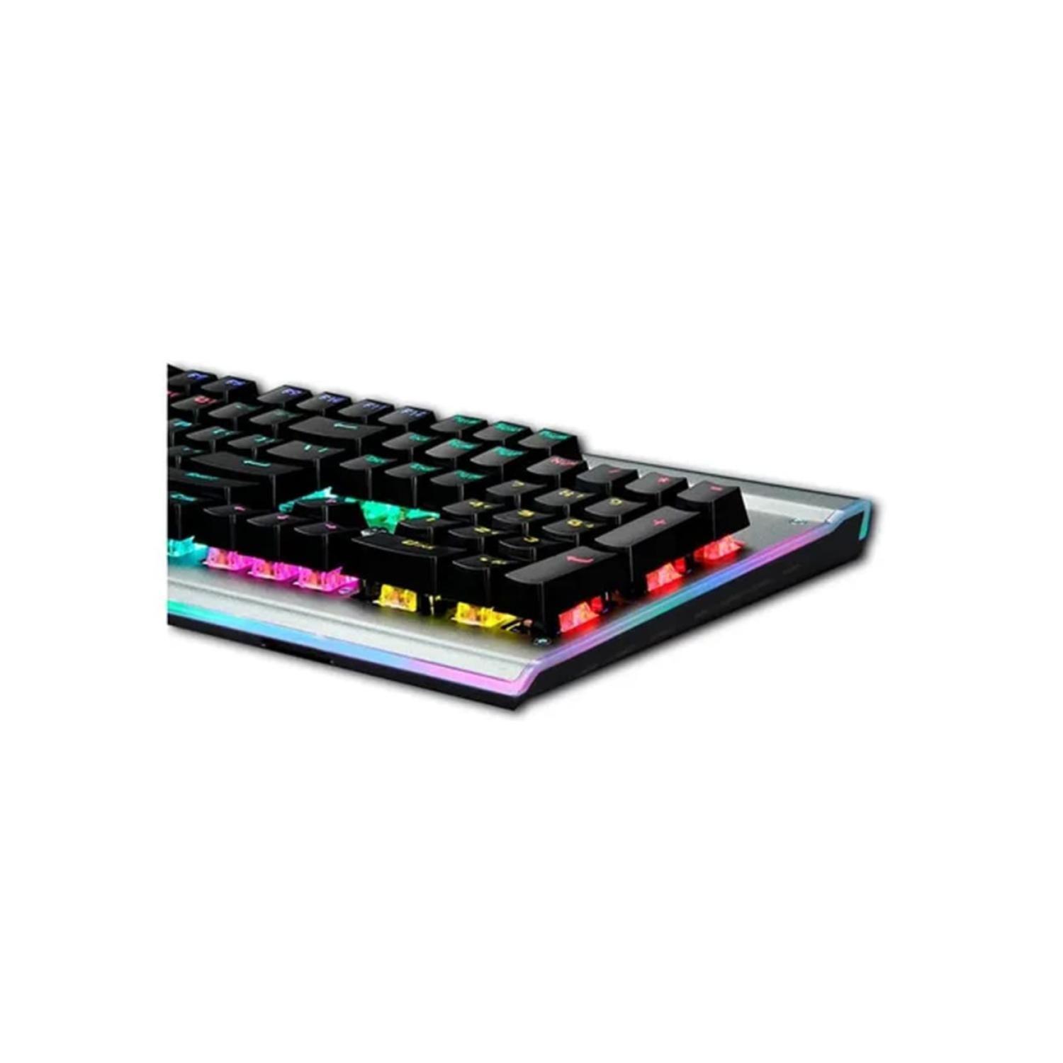 Teclado Mecanico Gamer USB RGB Gris GK520 HP-3