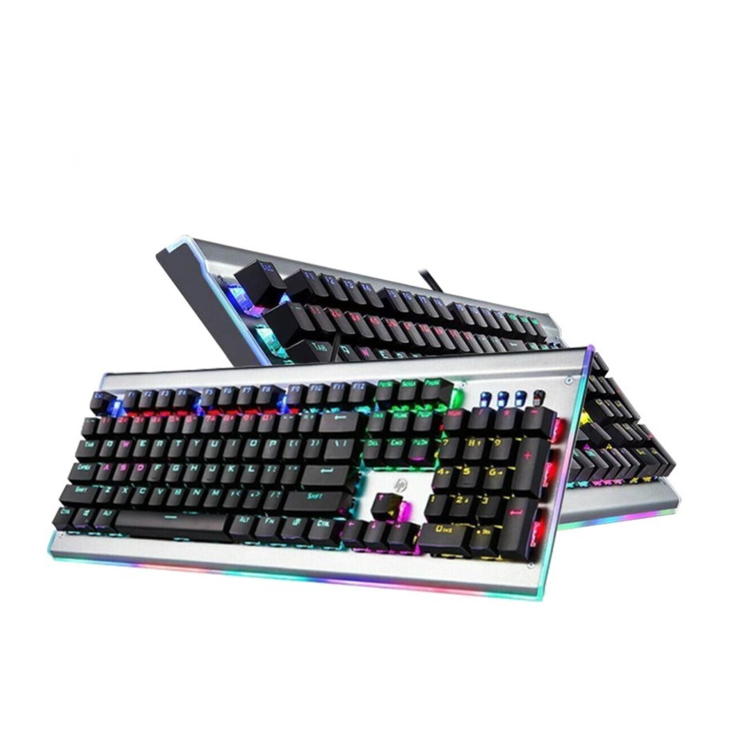 Teclado Mecanico Gamer USB RGB Gris GK520 HP-4