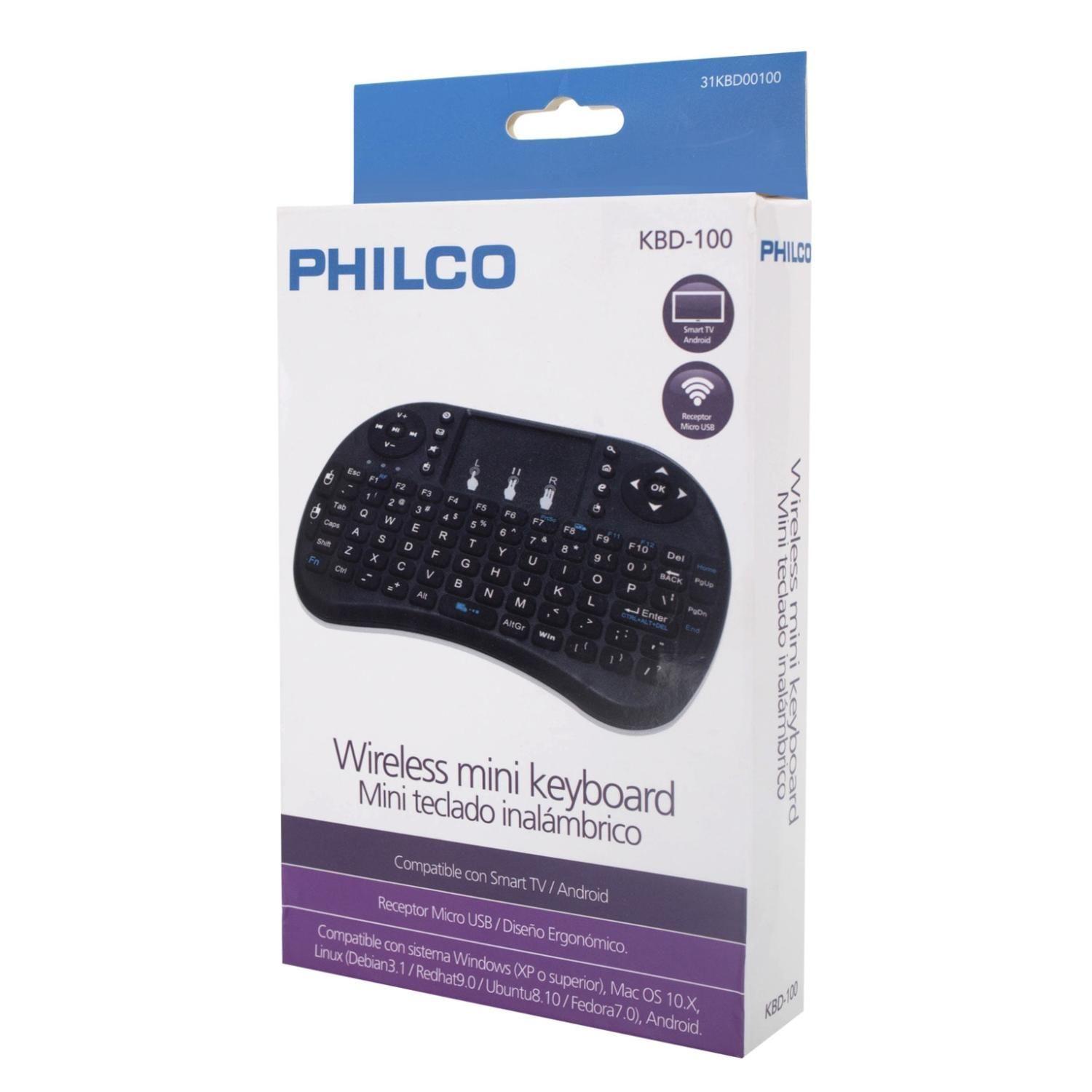 Teclado Inalambrico Mini Teclado Para Smart Tv Negro Philco-2