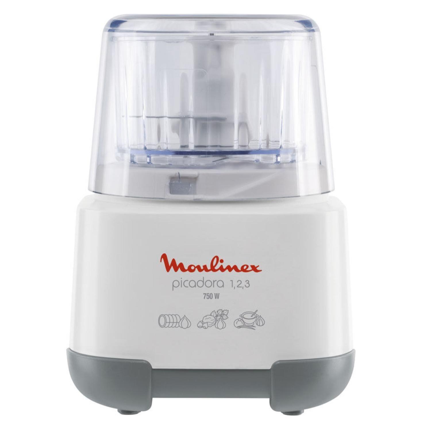 Picadora Electrica 300gr 750W Blanco Picadora 1,2,3 Moulinex-0