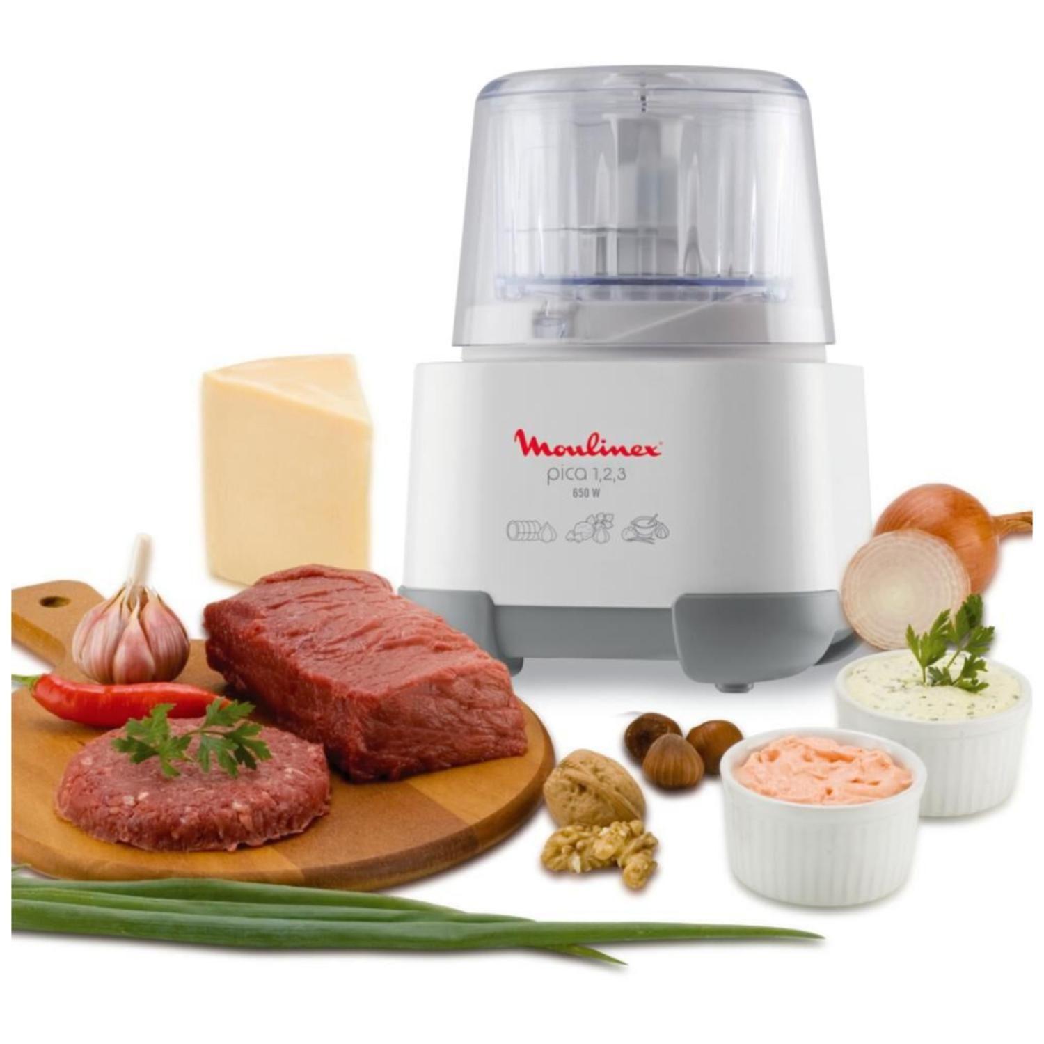 Picadora Electrica 300gr 750W Blanco Picadora 1,2,3 Moulinex-1