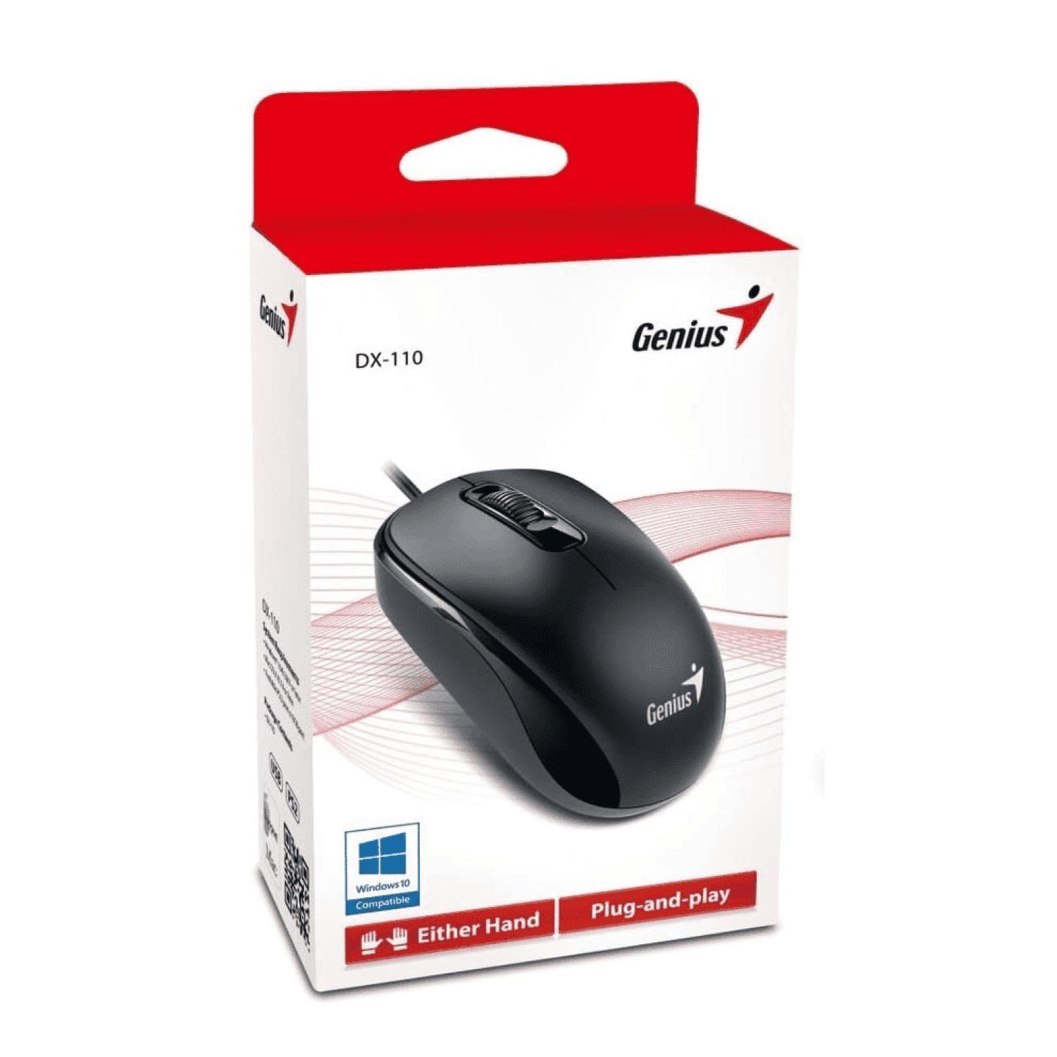 Mouse Alambrico 3 Botones 1000DPI DX-110 Negro Genius-2