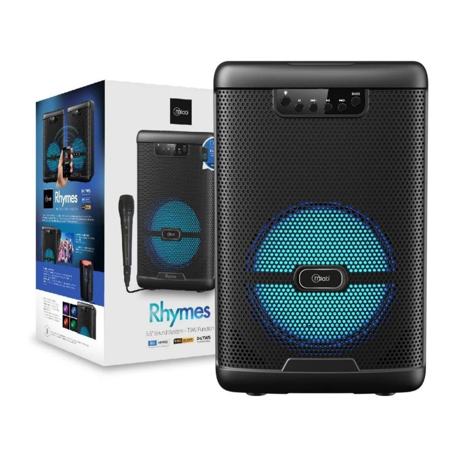 Parlante Karaoke Bluetooth 2000W TWS Negro Rhymes 9100-2