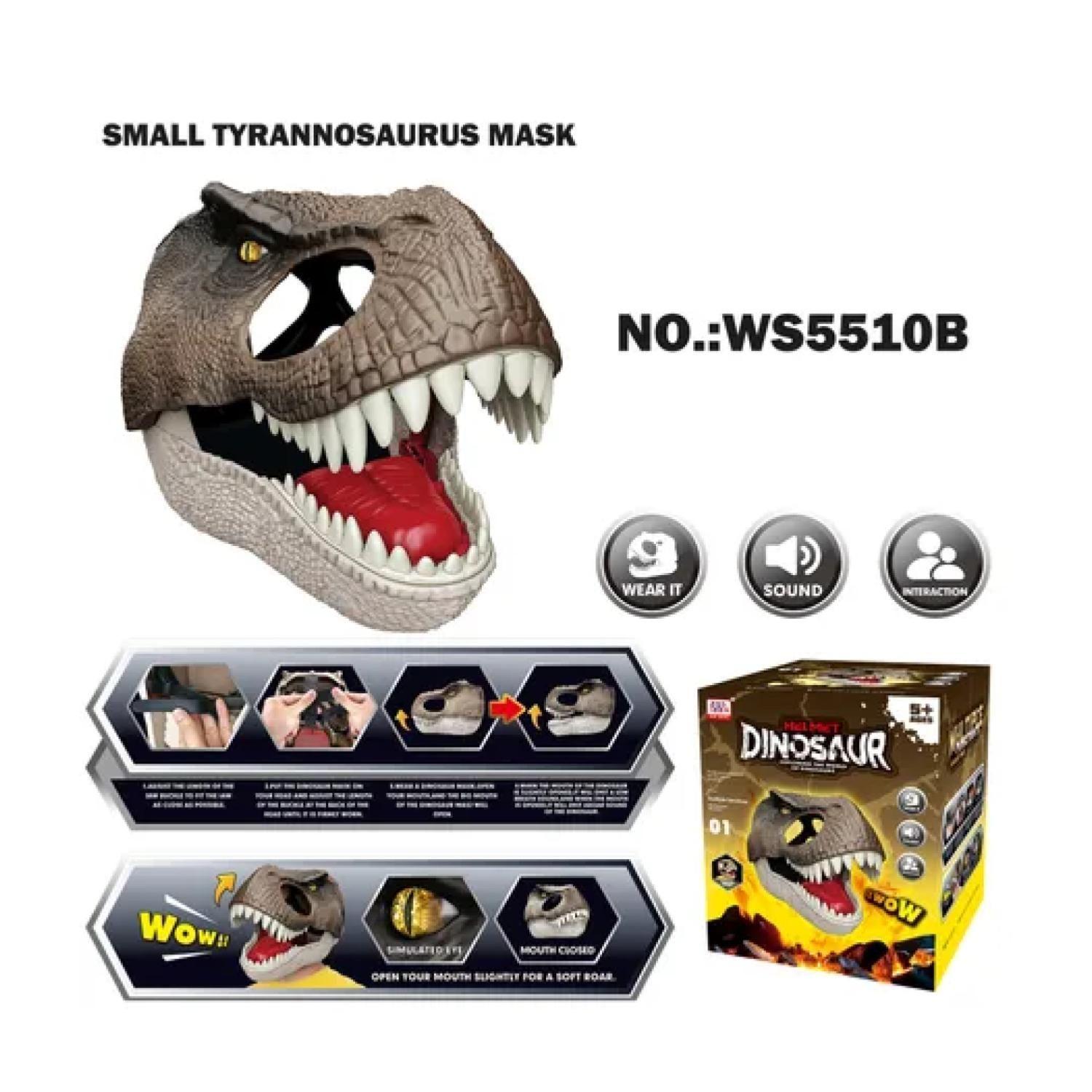 Juguete Mascara De T Rex Con Movimiento Y Sonido Infantil-2