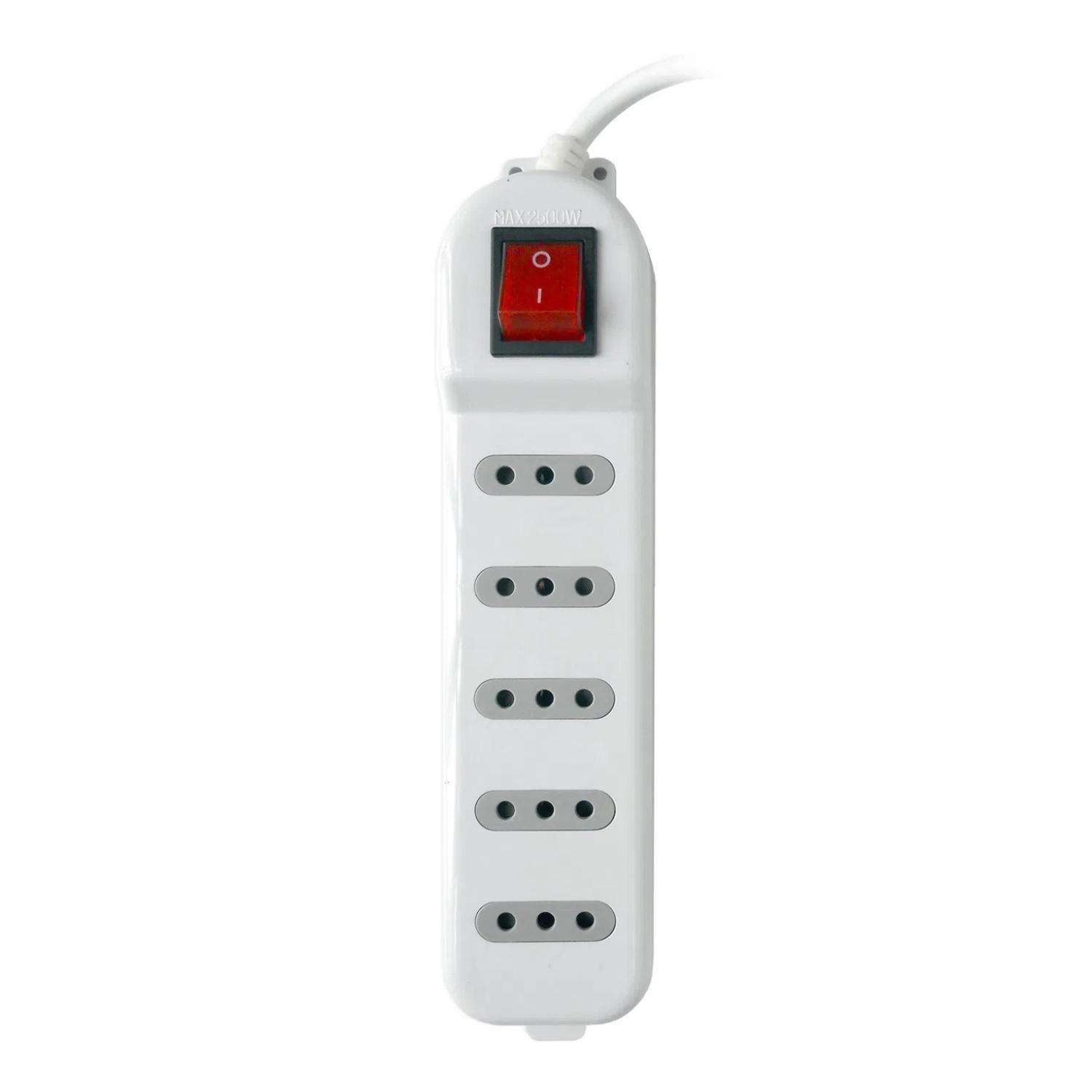 Zapatilla Alargador 5mt 5 Entradas Blanco Macrotel-2