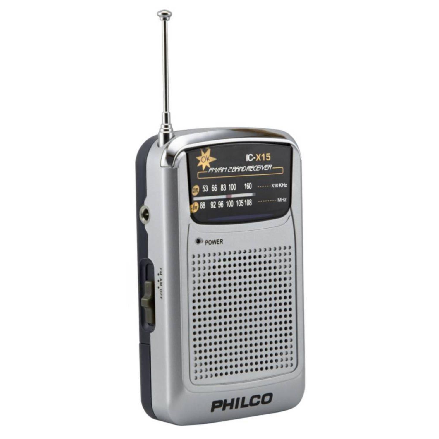 Radio De Bolsillo Retro AM FM Gris IC-X15-2