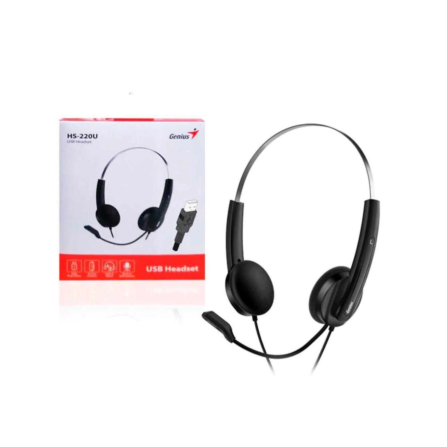 Audifono Alambrico USB OverEar Oficina Negro Genius-3