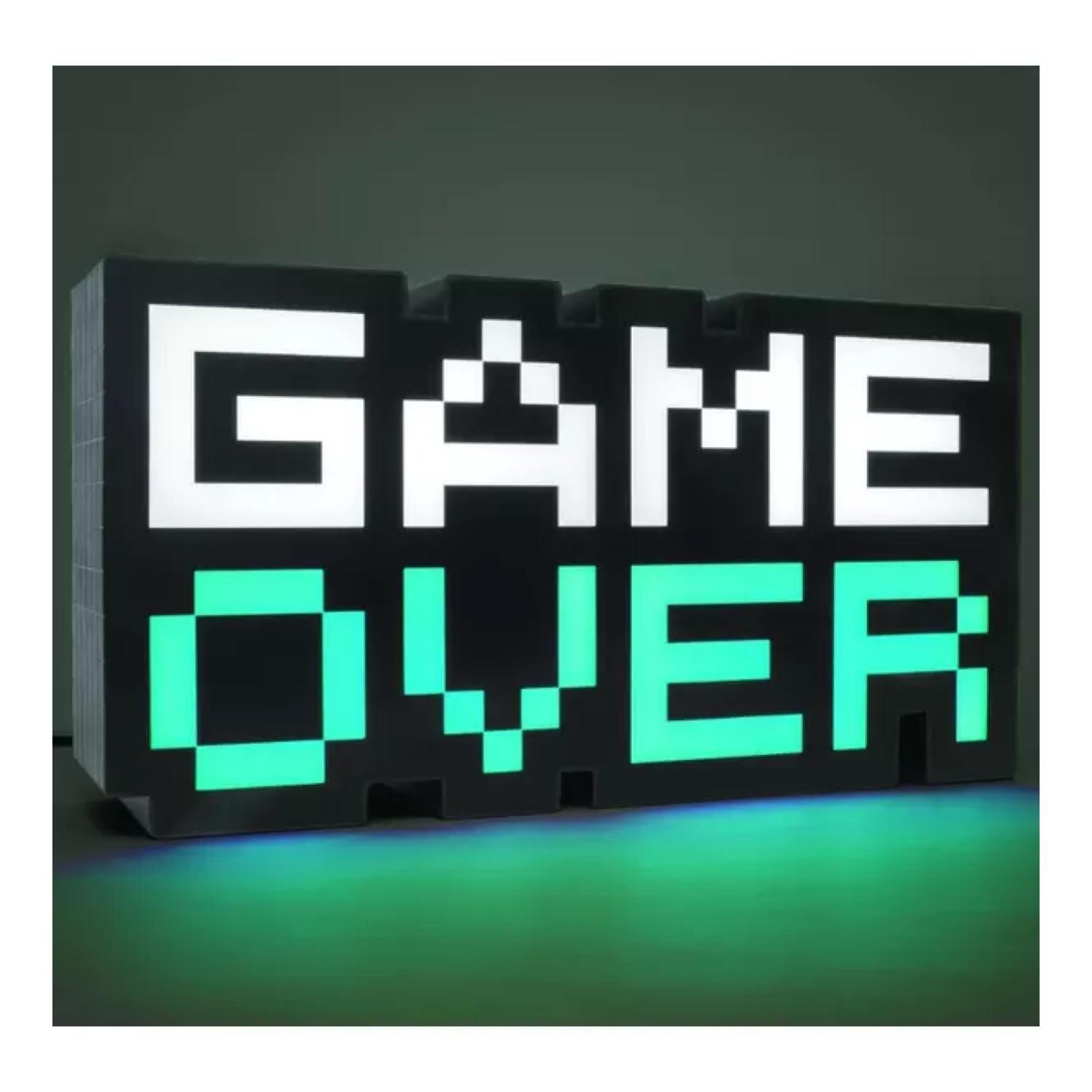 Lampara Luz Game Over Logo USB Negro Y Blanco-2
