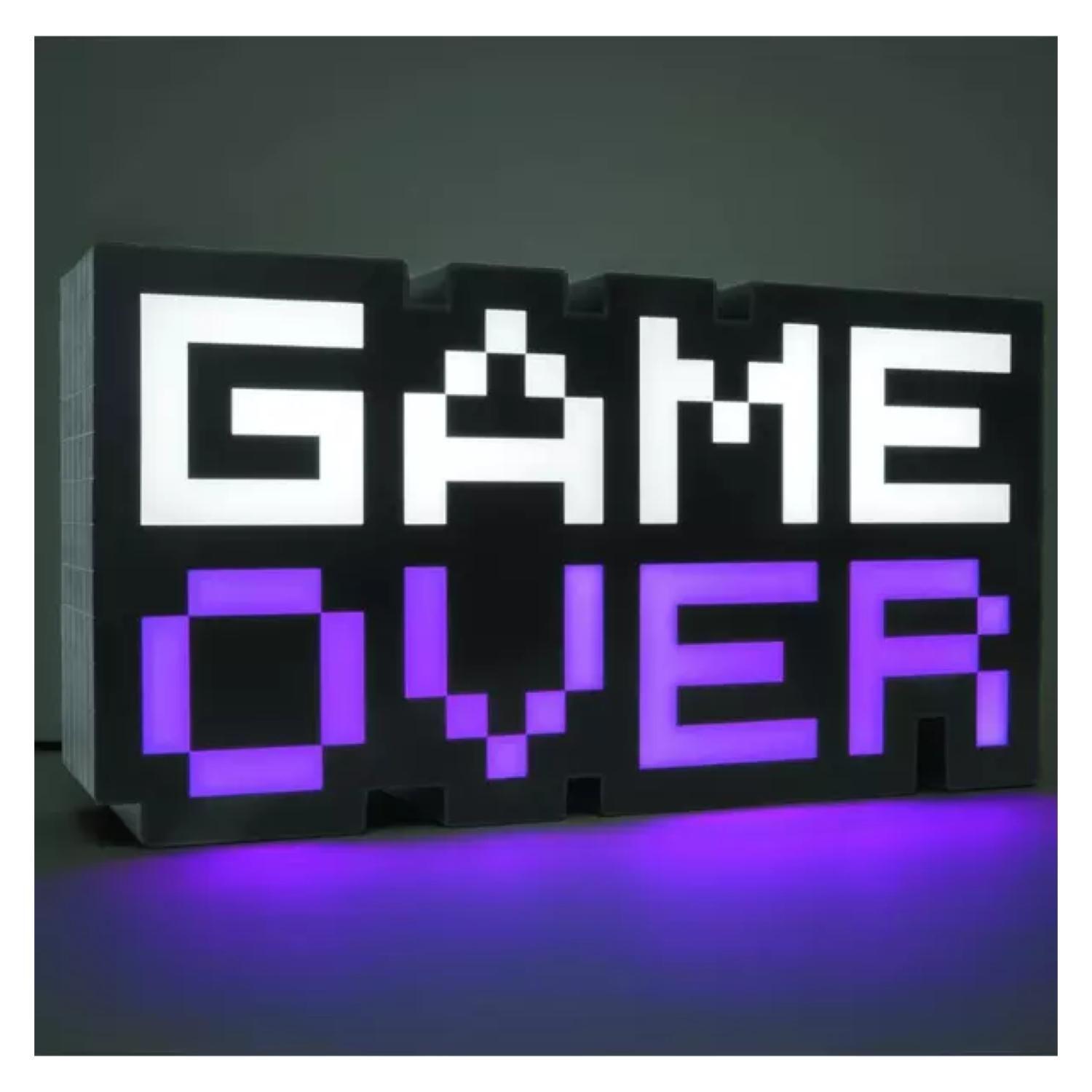 Lampara Luz Game Over Logo USB Negro Y Blanco-1