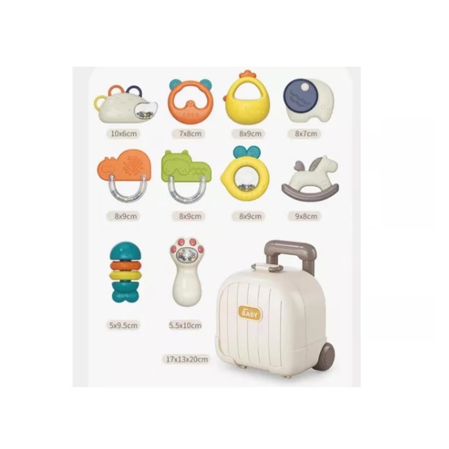Juguete Sonajero Y Mordedor Para Bebe Maleta Con 10 Piezas-3