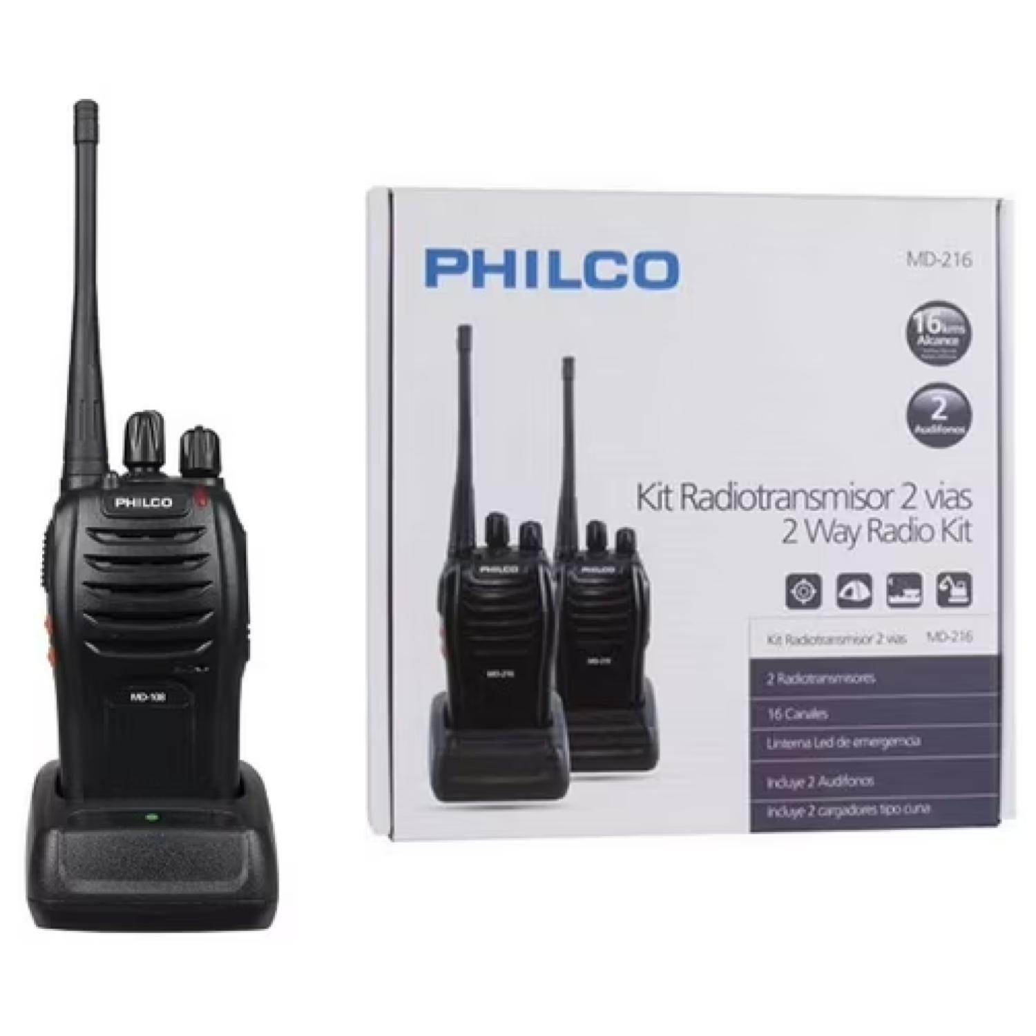 Kit 2 Radios Transmisores Walkie Talkie 16Kms Negro-2
