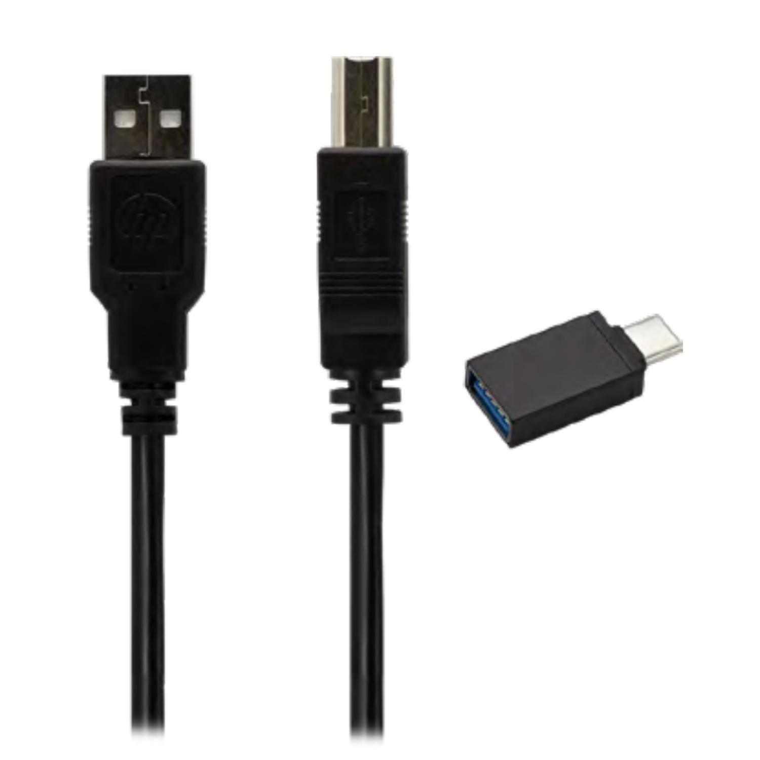 Cable De Impresora USB Con Adaptador OTG USB C 2mt Negro-2
