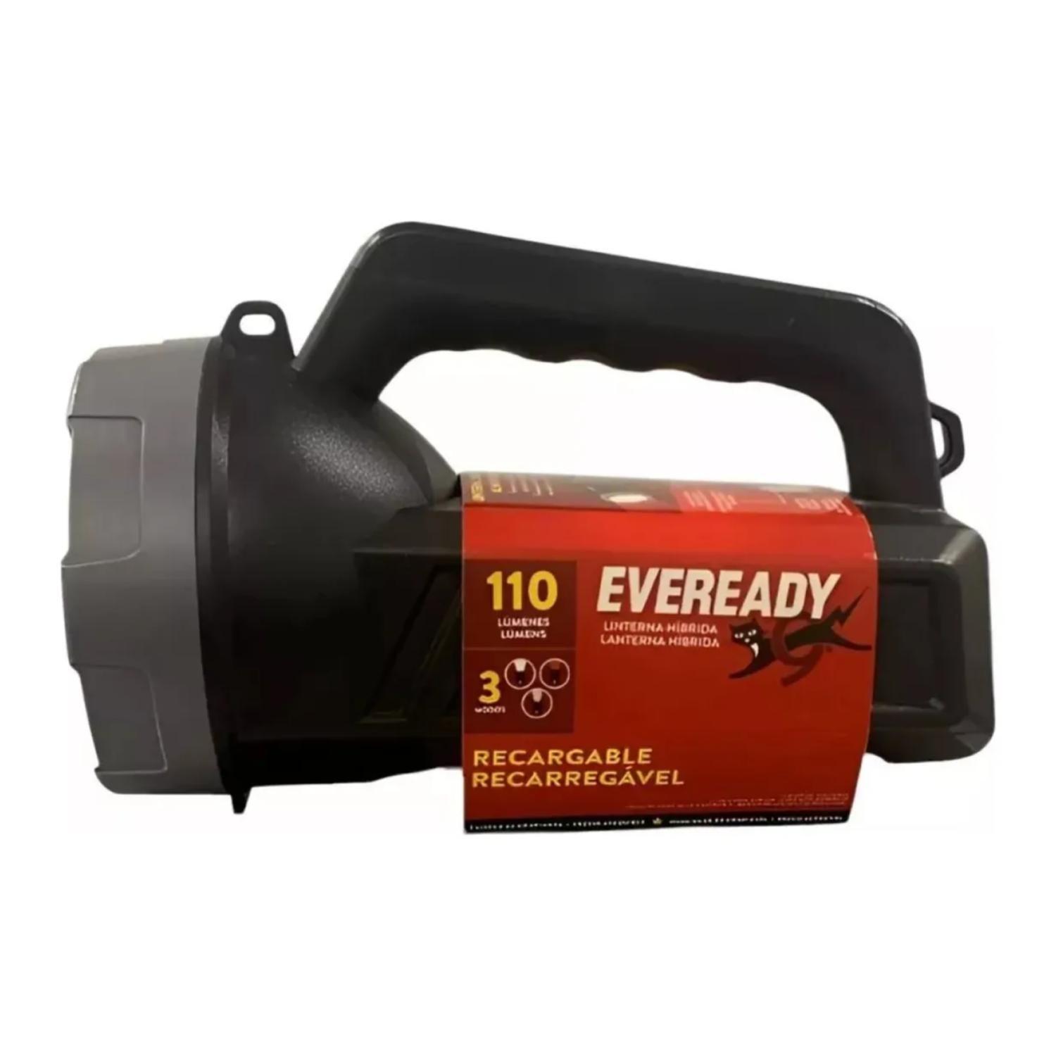 Linterna Foco LED 110lm Hibrida Recargable Negro Eveready-2