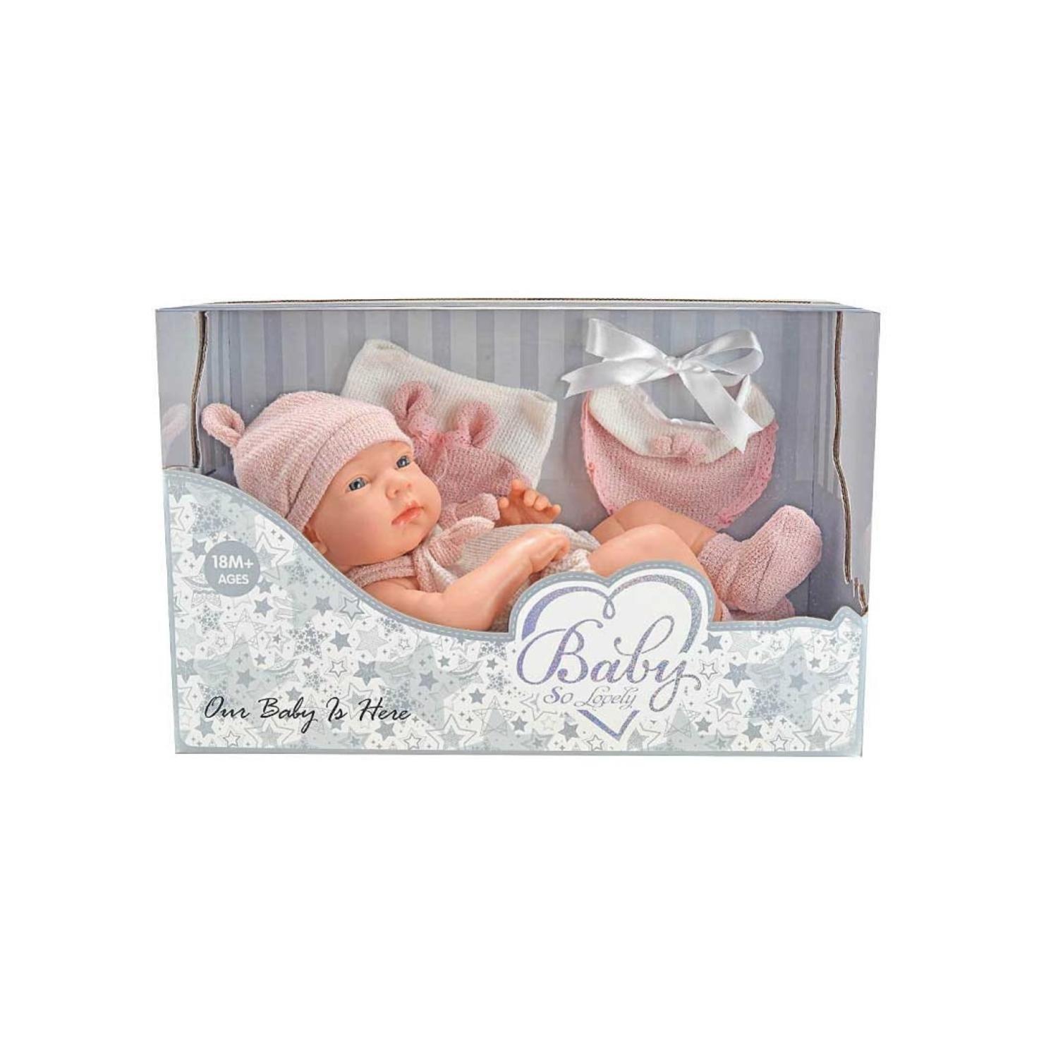Juguete Muñeca Realista 30cm Silicona Vestido Rosa Infantil-1