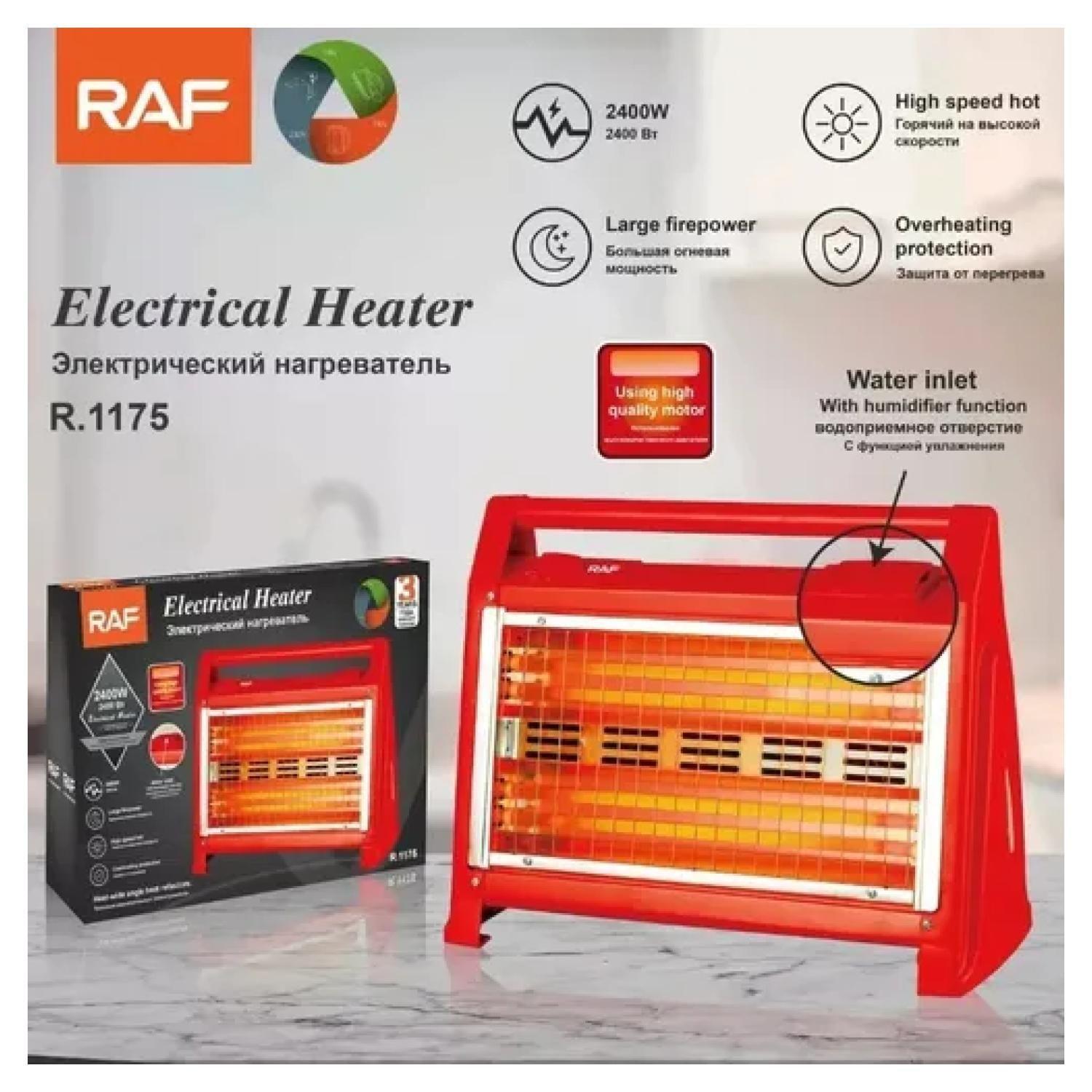 Calefactor Estufa Cuarzo 2400W Rojo R1176 RAF-3