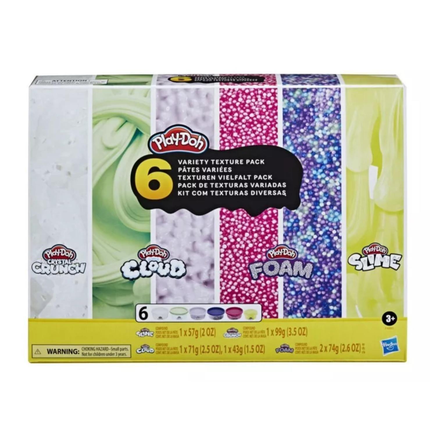 Juguete Pack 6 Masas Plastilinas Texturas Variadas Play Doh-0