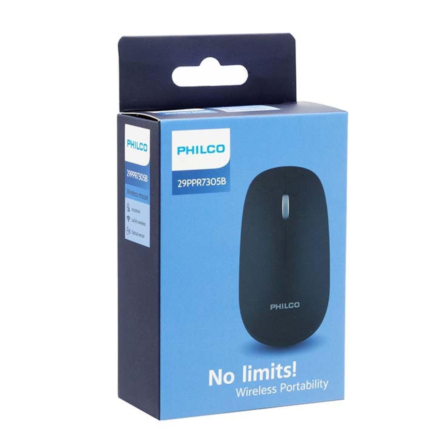Mouse Inalambrico USB 3 Botones 1600 DPI Negro Philco Pro-2