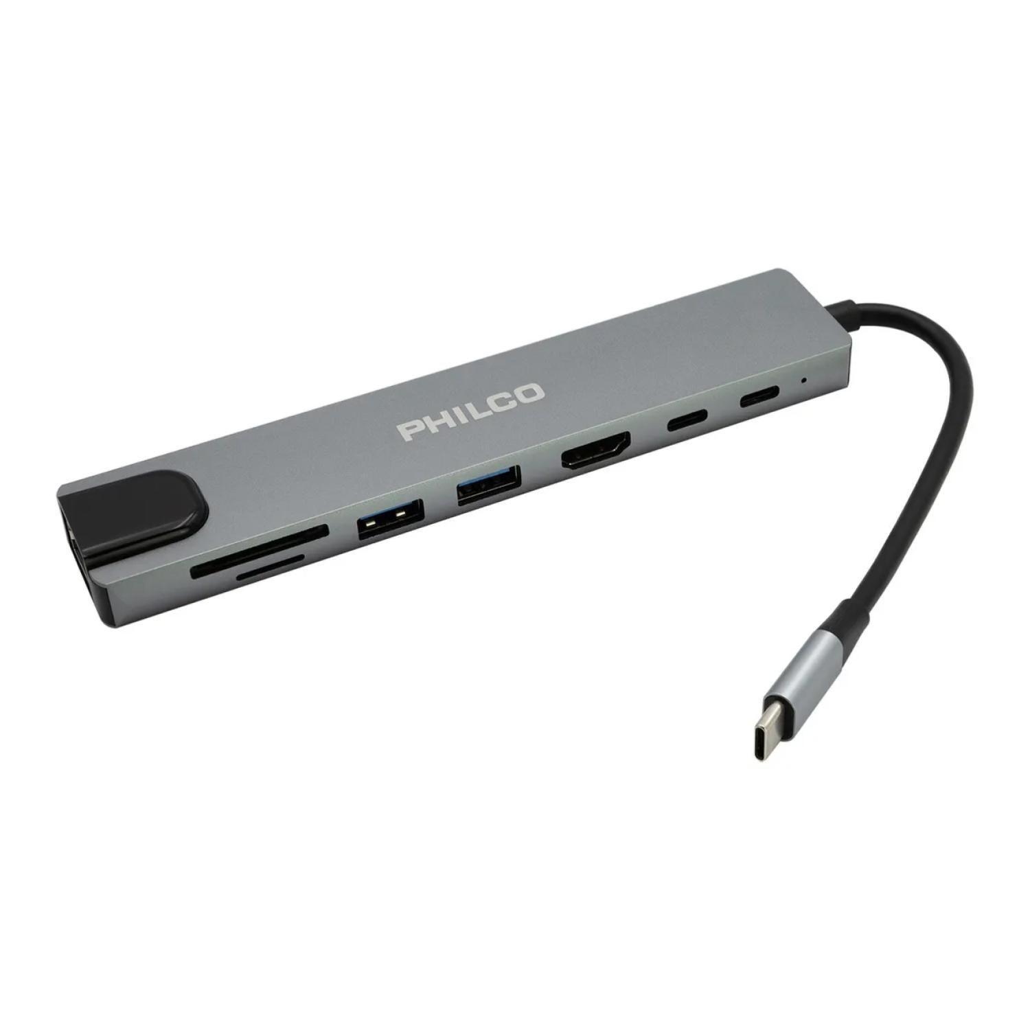 Adaptador HUB USB C 3.0 8 En 1 Gris SB88201-2