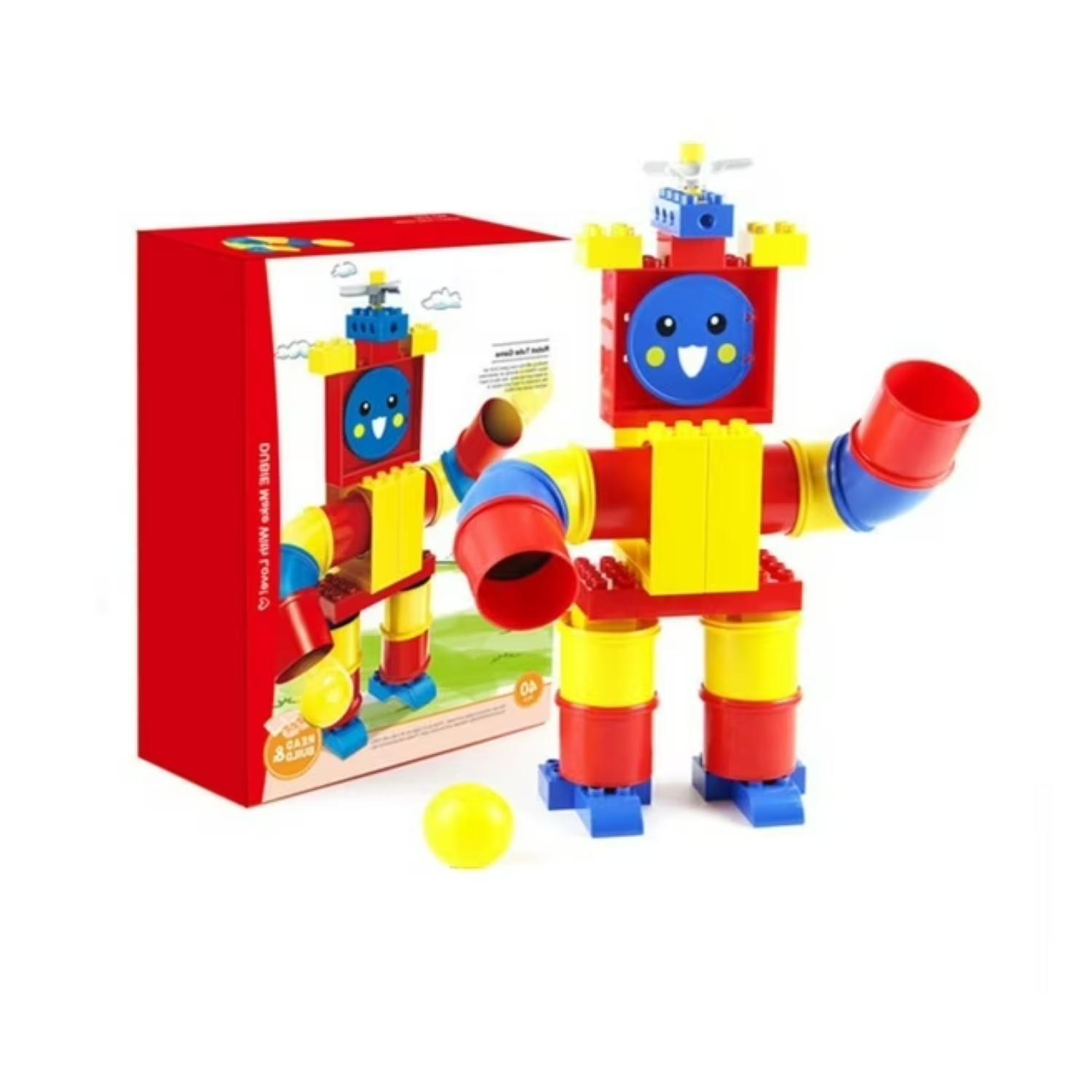 Juguete Robot Armable Con Bloques Y Tuberias Infantil-2