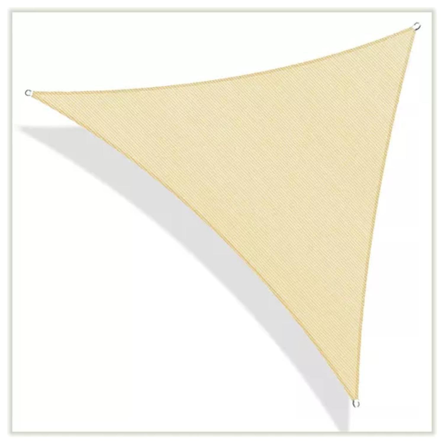 Toldo Vela Malla Sombreadora Triangular Beige 5x5x5Mts Malla Raschel-2